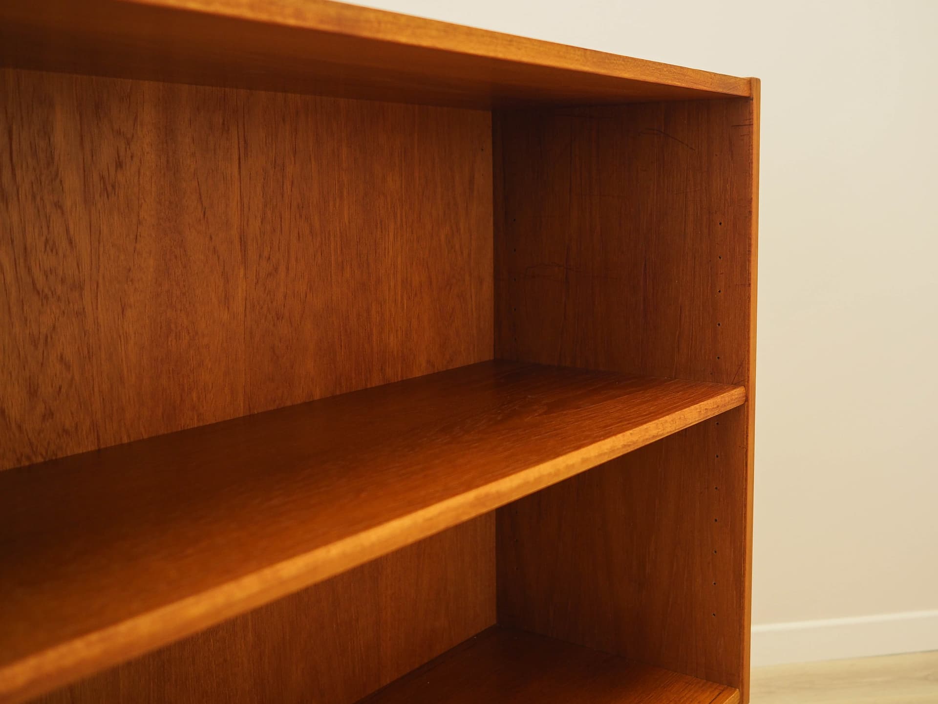 Bookcase, brown teak, black wood, Denmark, 1970s. - 314333