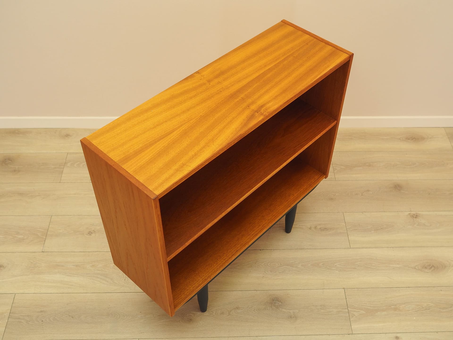 Bookcase, brown teak, black wood, Denmark, 1970s. - 314329