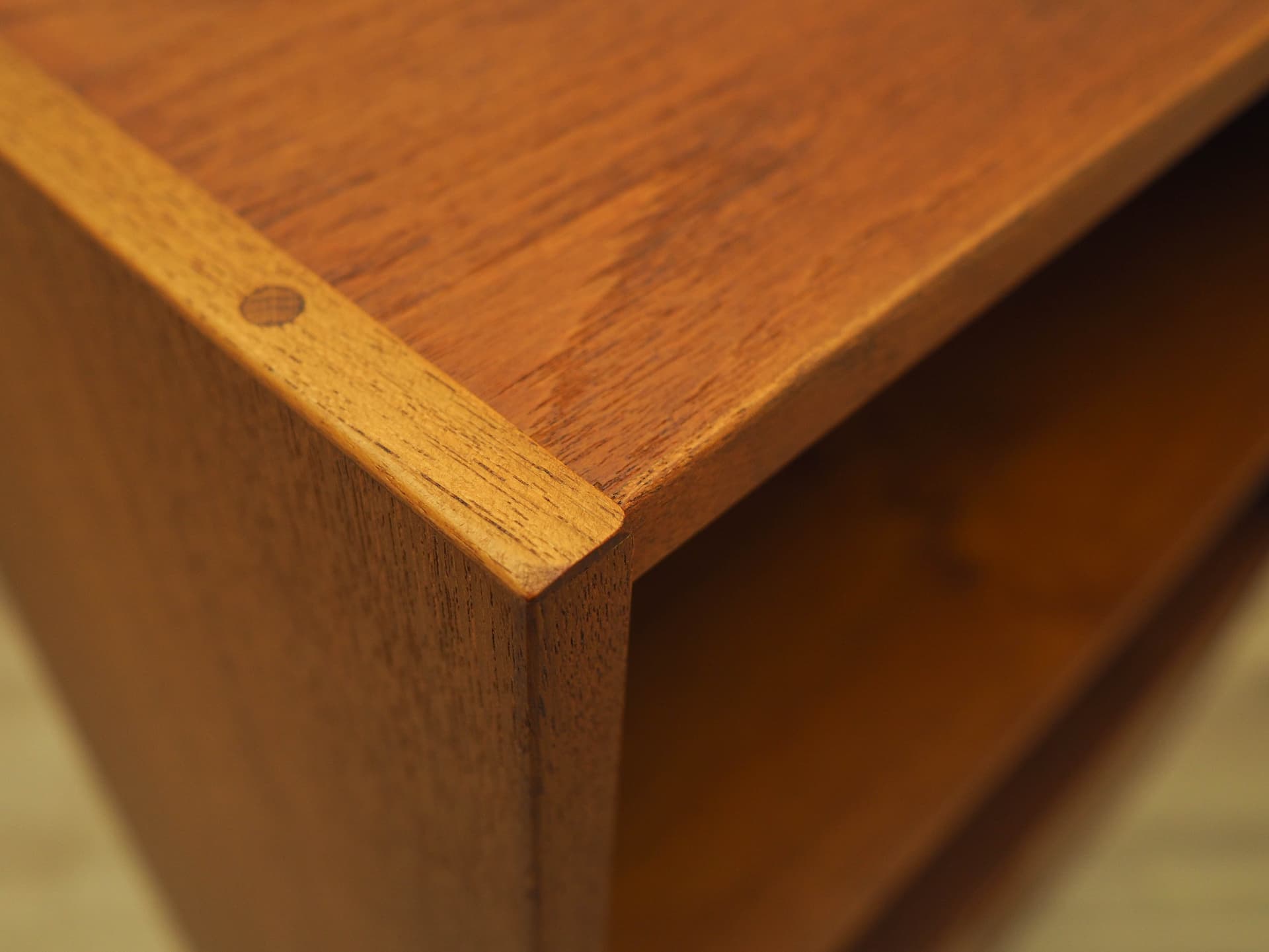 Bookcase, brown teak, black wood, Denmark, 1970s. - 314342