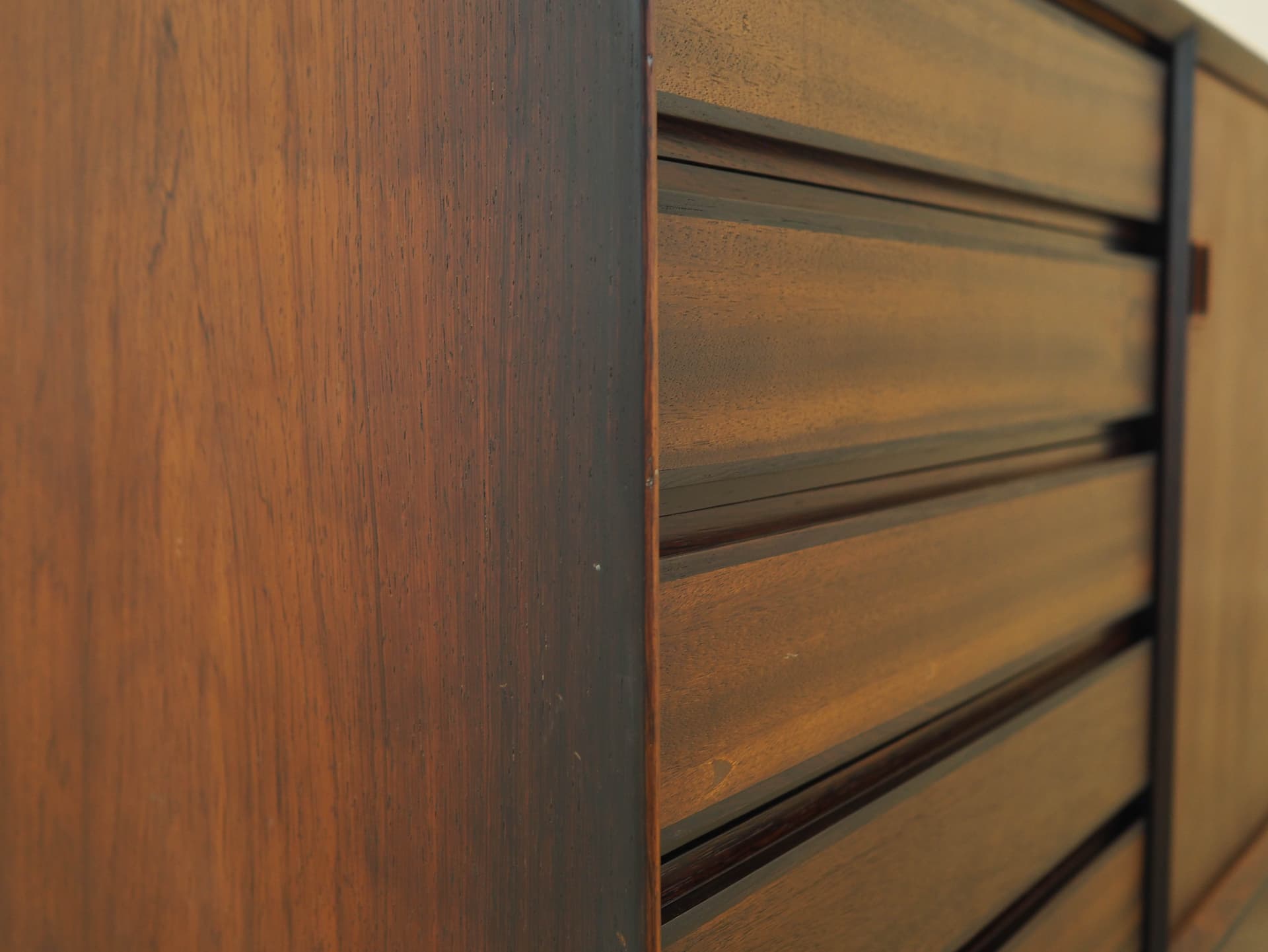 Sideboard, brown rosewood, black wood, Denmark, 1970s. - 314389