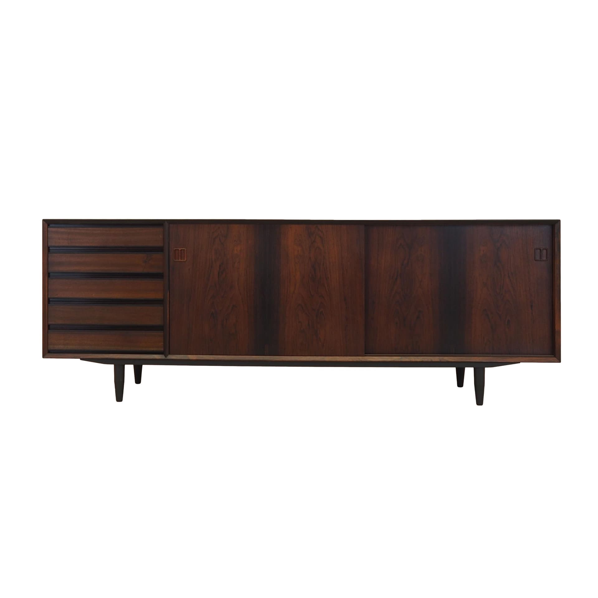 Sideboard, brown rosewood, black wood, Denmark, 1970s.