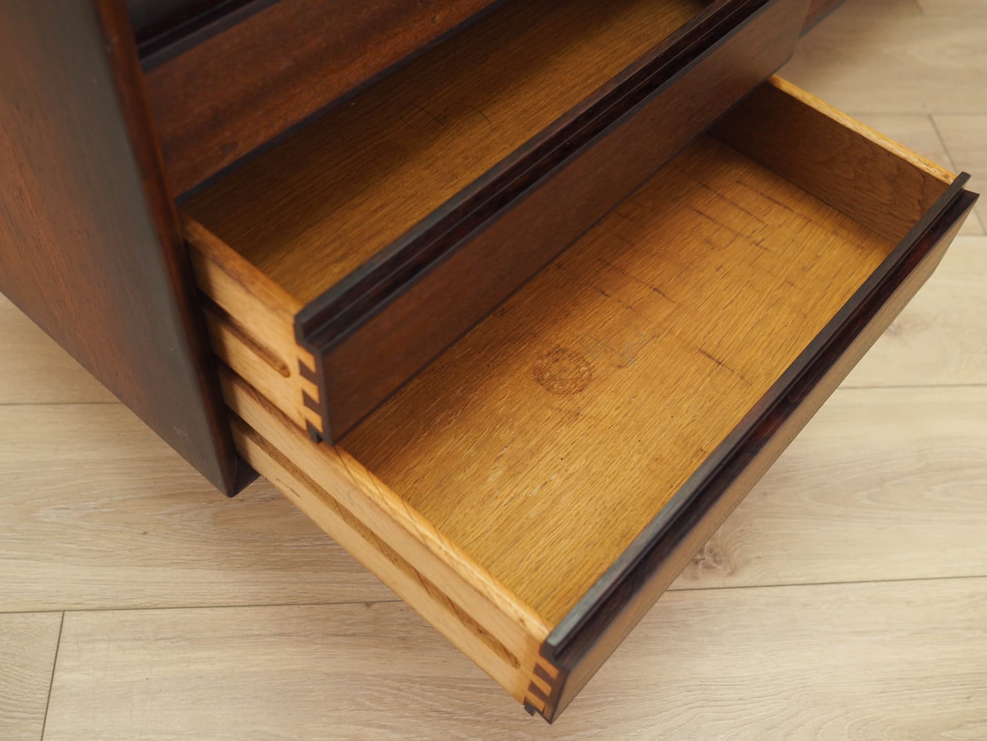 Sideboard, brown rosewood, black wood, Denmark, 1970s. - 314390