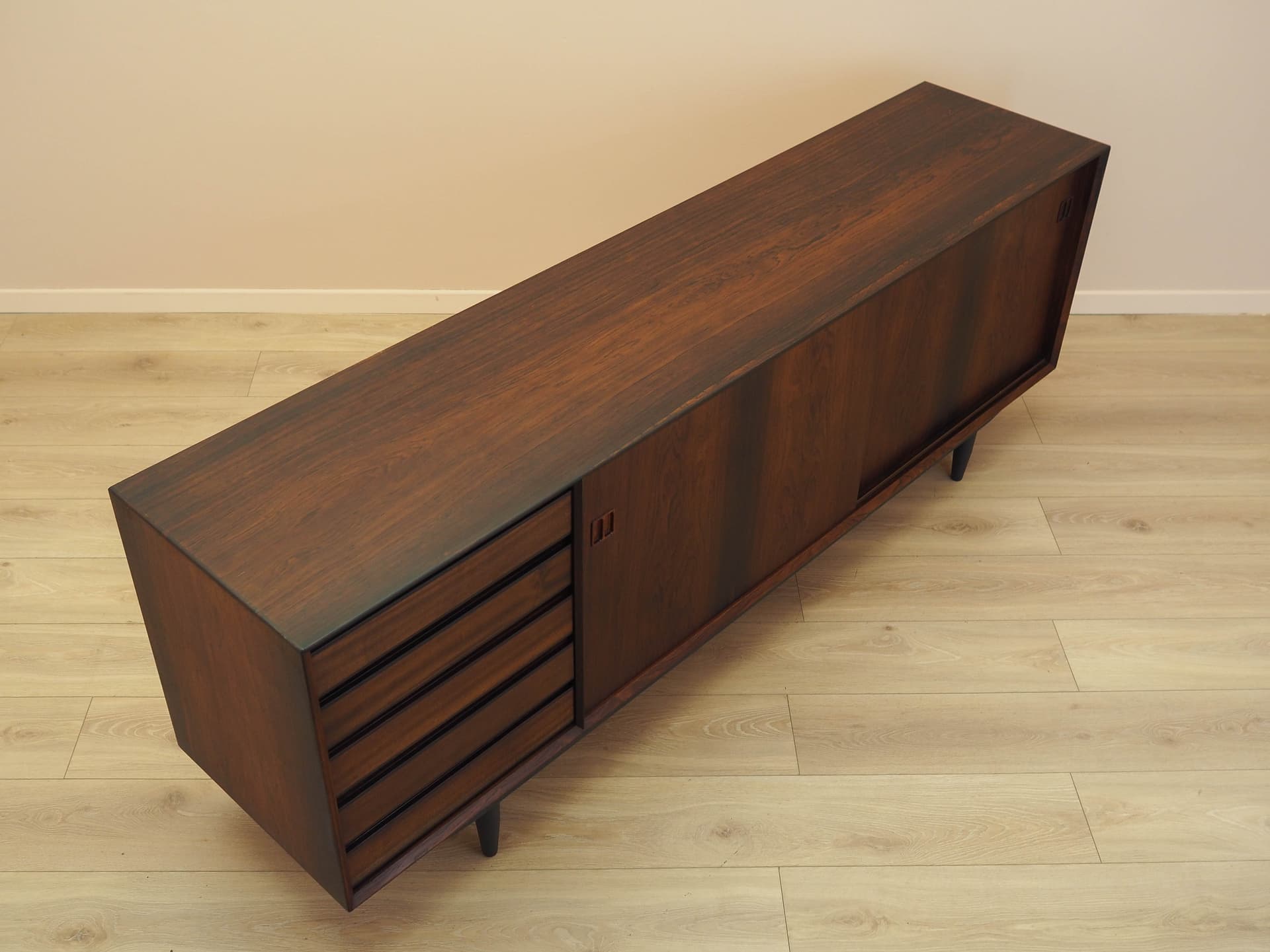 Sideboard, brown rosewood, black wood, Denmark, 1970s. - 314383