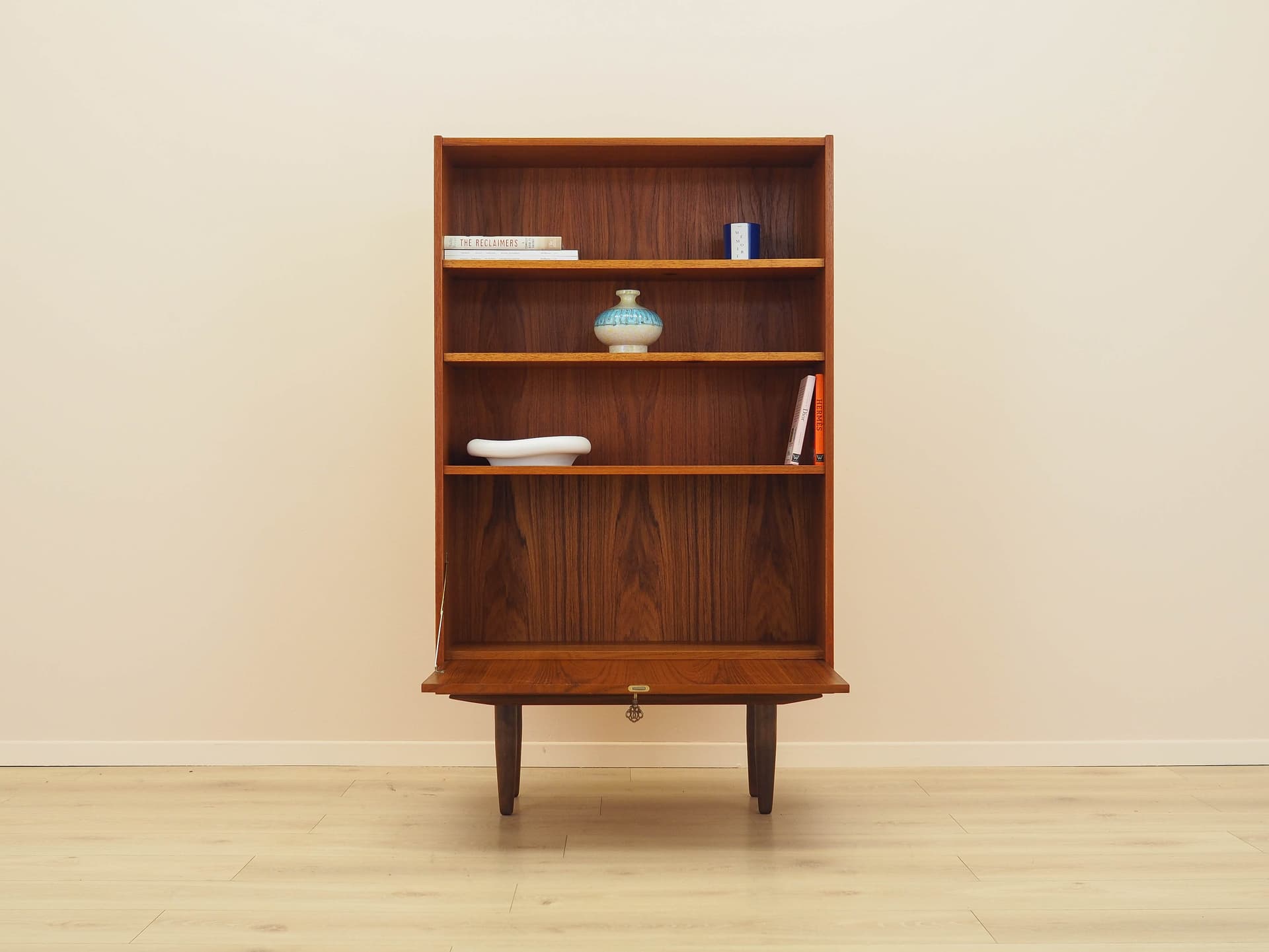 Bookcase, brown teak, brown wood, Denmark, 1970s. - 314395