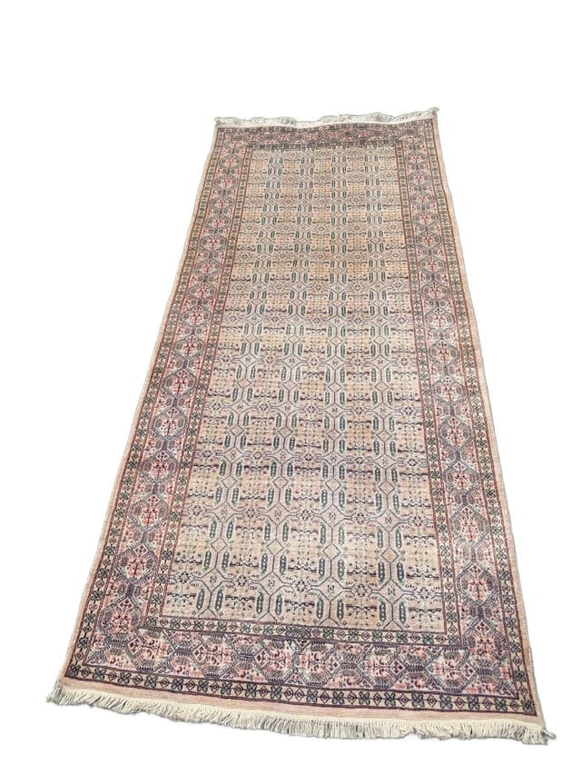 Runner Ghoum/Qom 230x97 cm, beige, silk, cotton, Iran - DIMENSION
