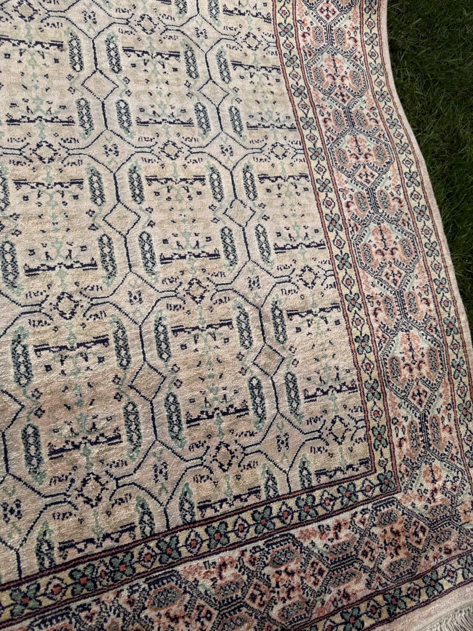 Runner Ghoum/Qom 230x97 cm, beige, silk, cotton, Iran - 314427