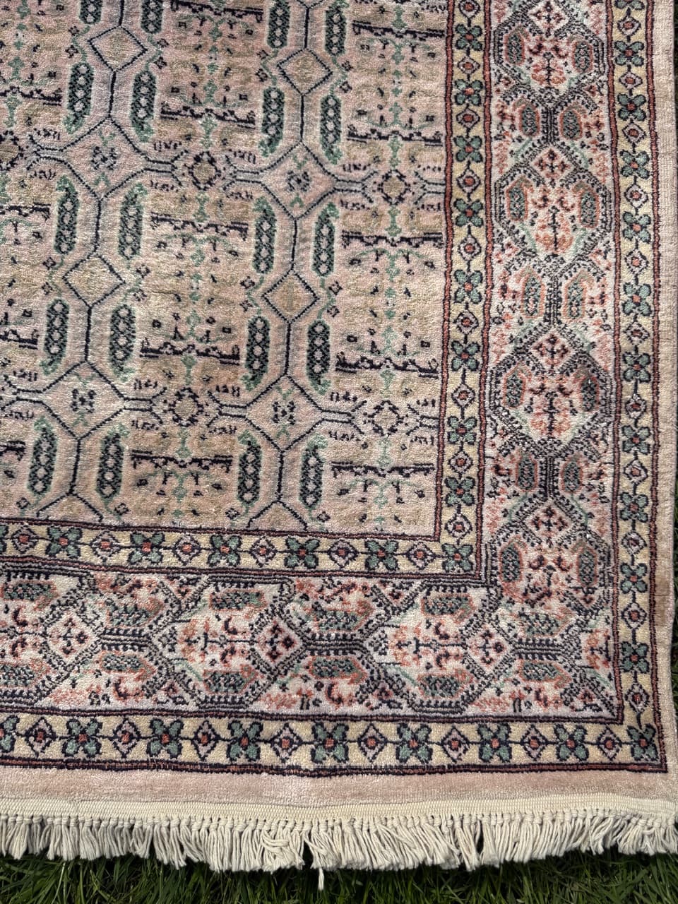 Runner Ghoum/Qom 230x97 cm, beige, silk, cotton, Iran - 314431