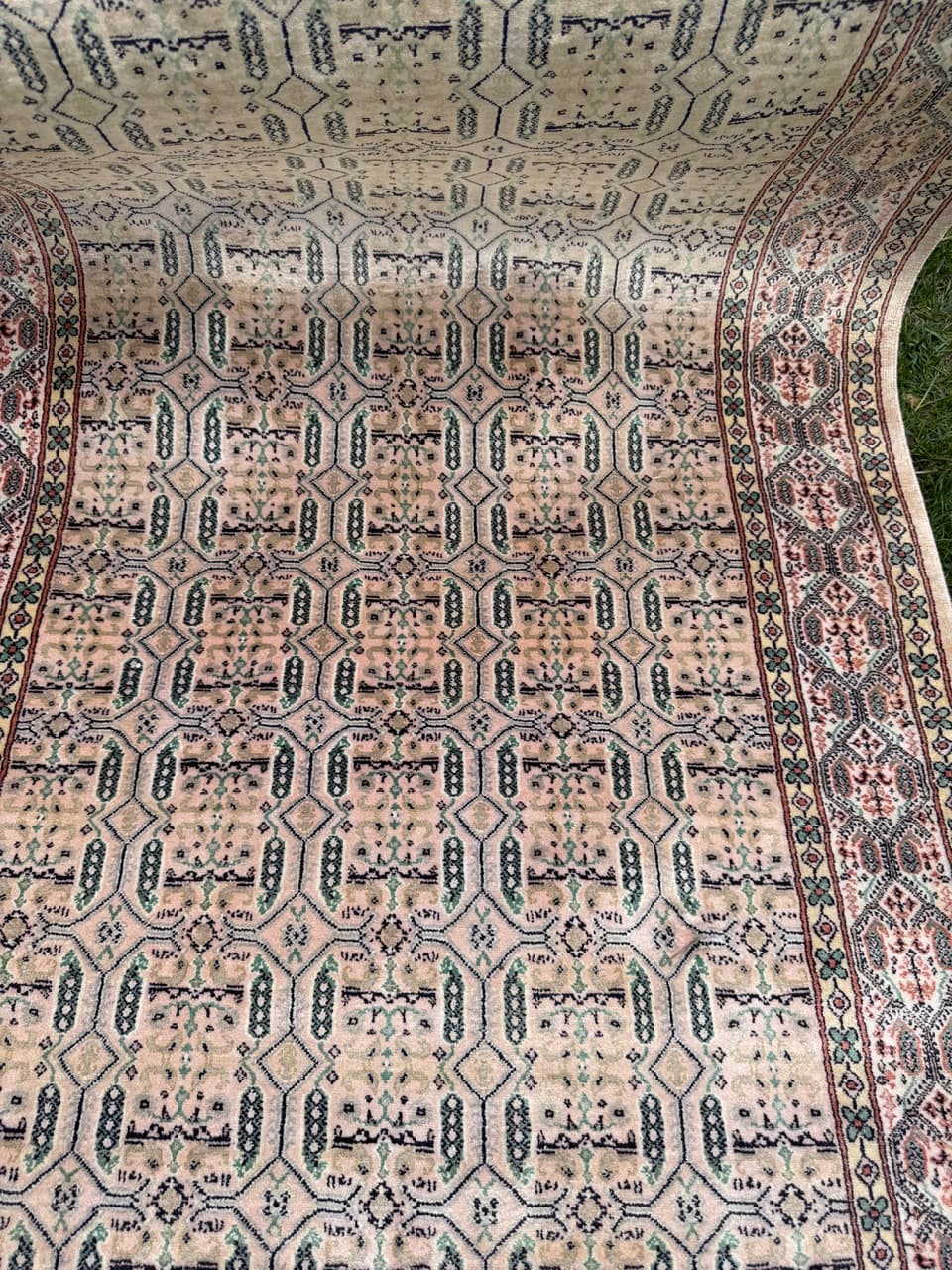 Runner Ghoum/Qom 230x97 cm, beige, silk, cotton, Iran - 314421