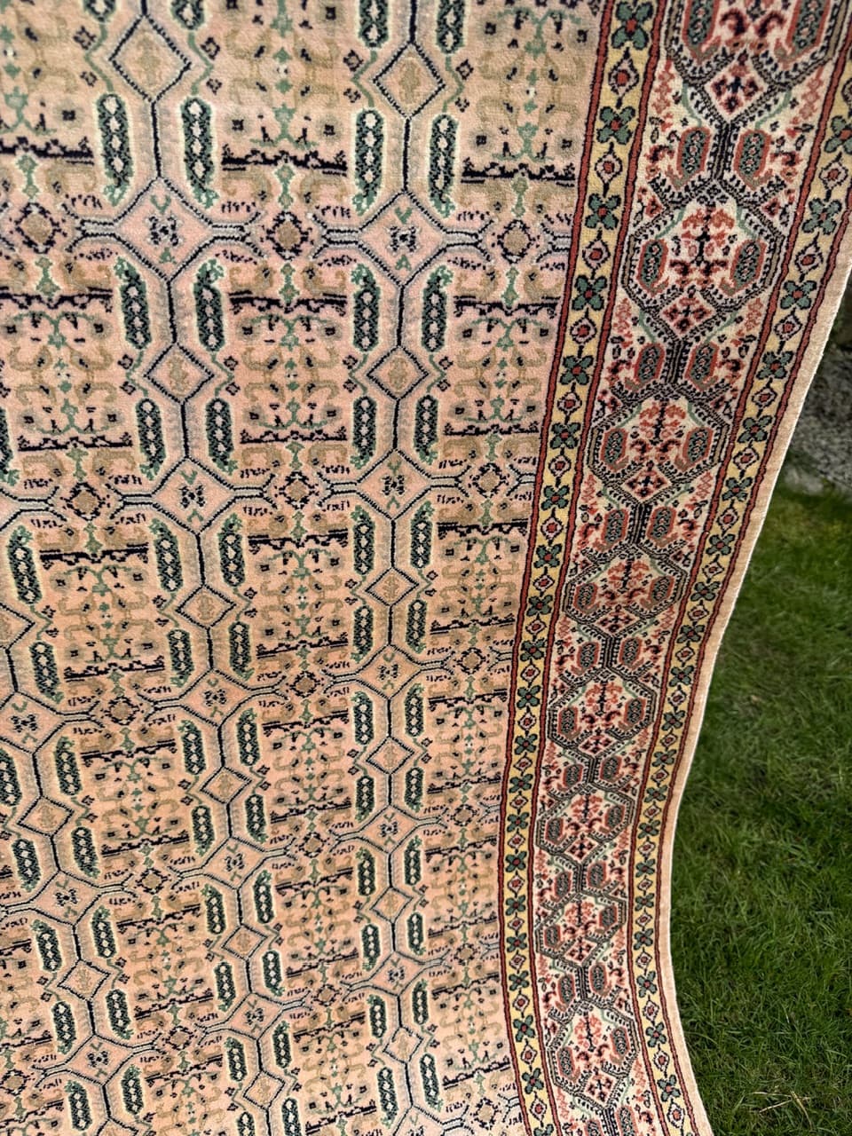 Runner Ghoum/Qom 230x97 cm, beige, silk, cotton, Iran - 314424