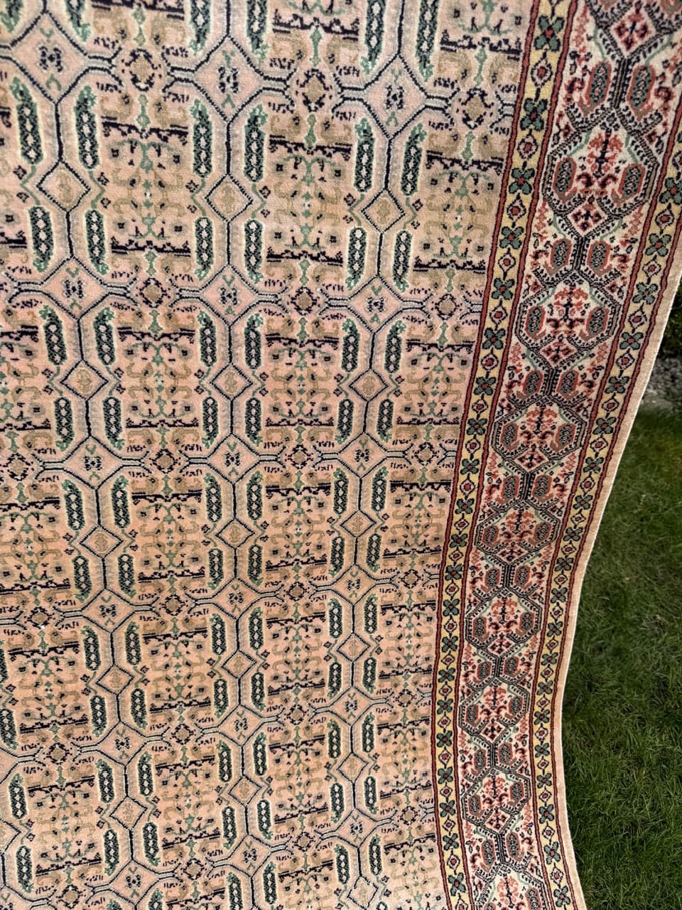 Runner Ghoum/Qom 230x97 cm, beige, silk, cotton, Iran - 314426