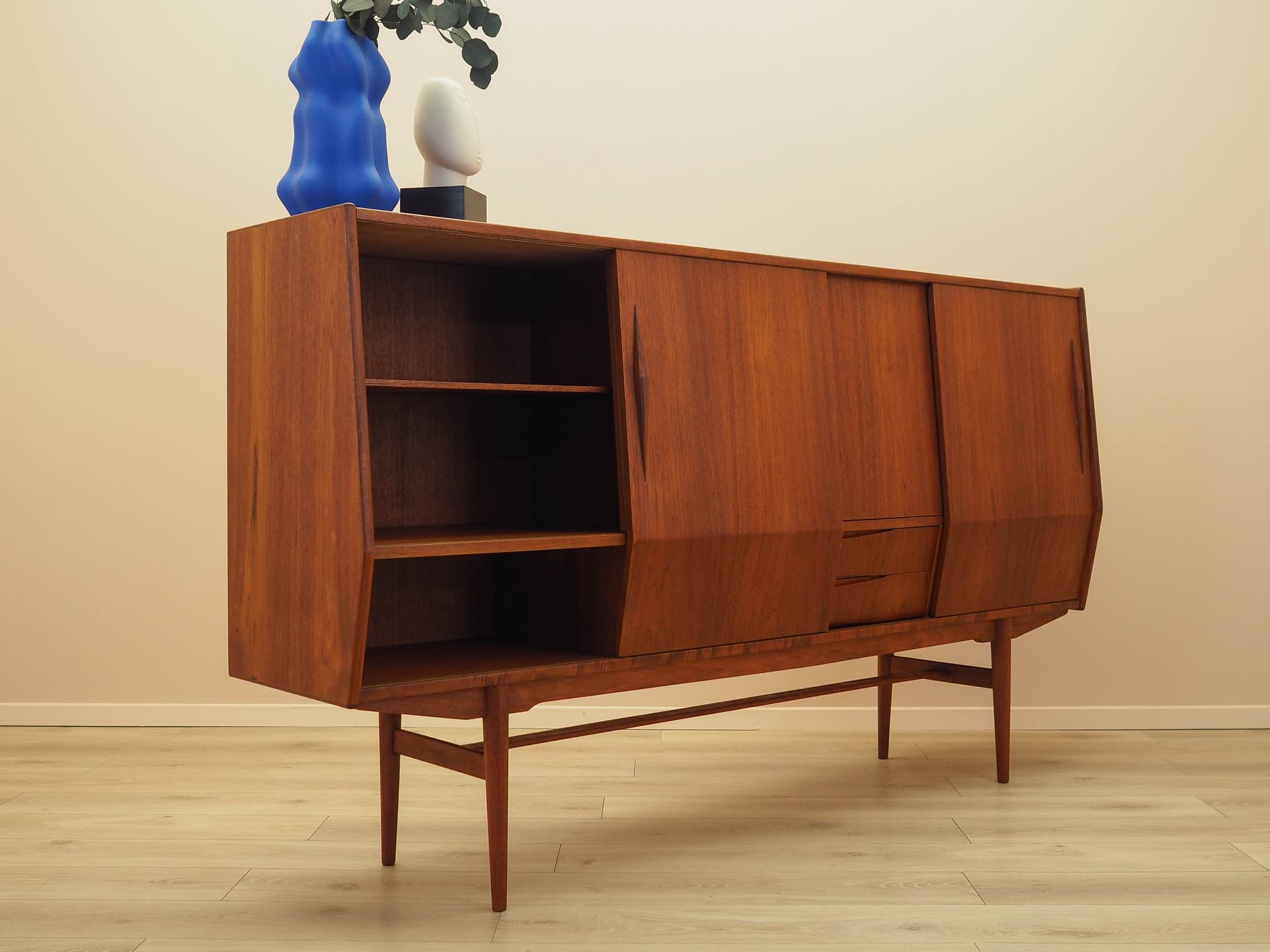 Highboard, teak, brown, Denmark, 1960s. - 314518