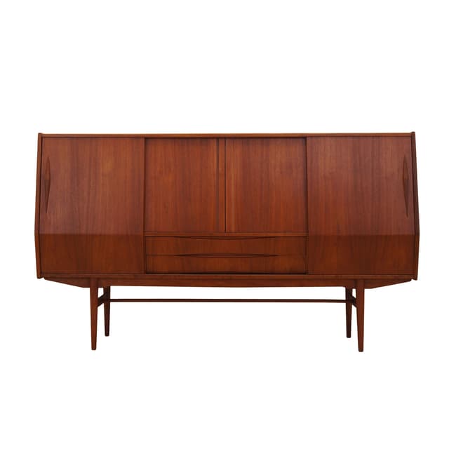 Highboard, teak, brown, Denmark, 1960s. - DIMENSION