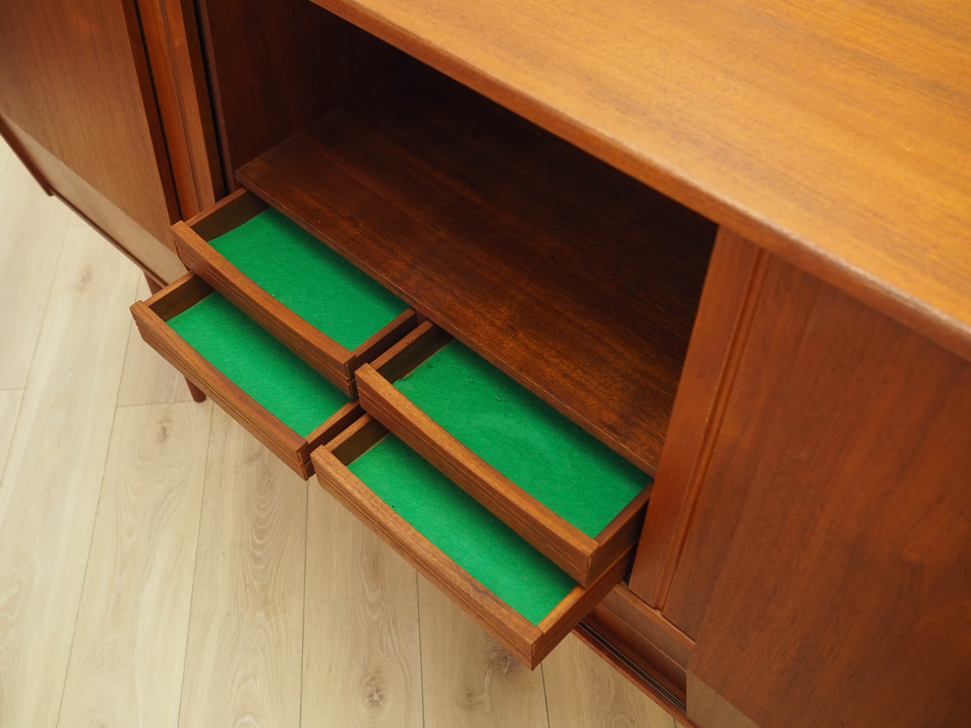 Highboard, teak, brown, Denmark, 1960s. - 314525