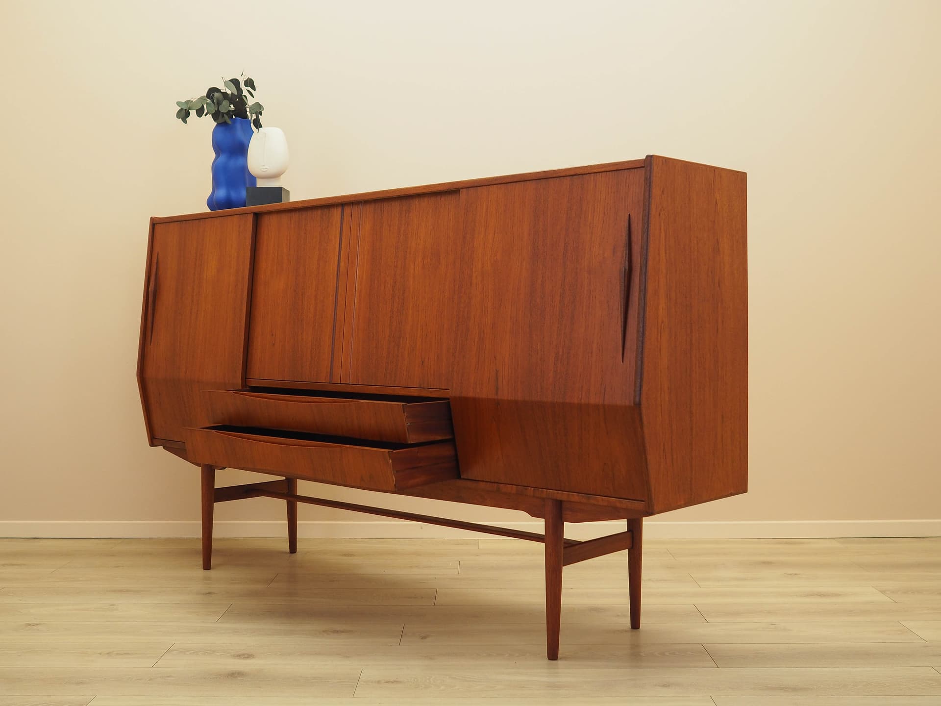 Highboard, teak, brown, Denmark, 1960s. - 314515