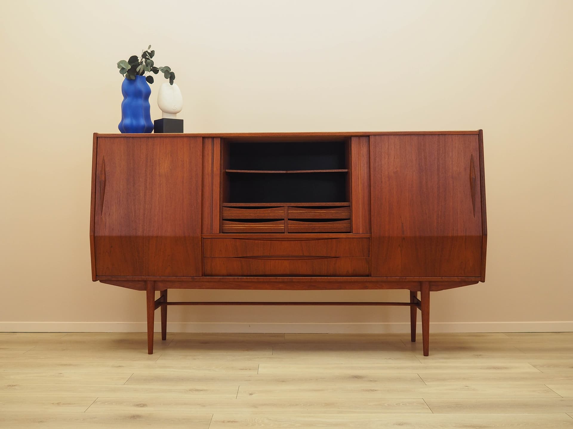 Highboard, teak, brown, Denmark, 1960s. - 314514