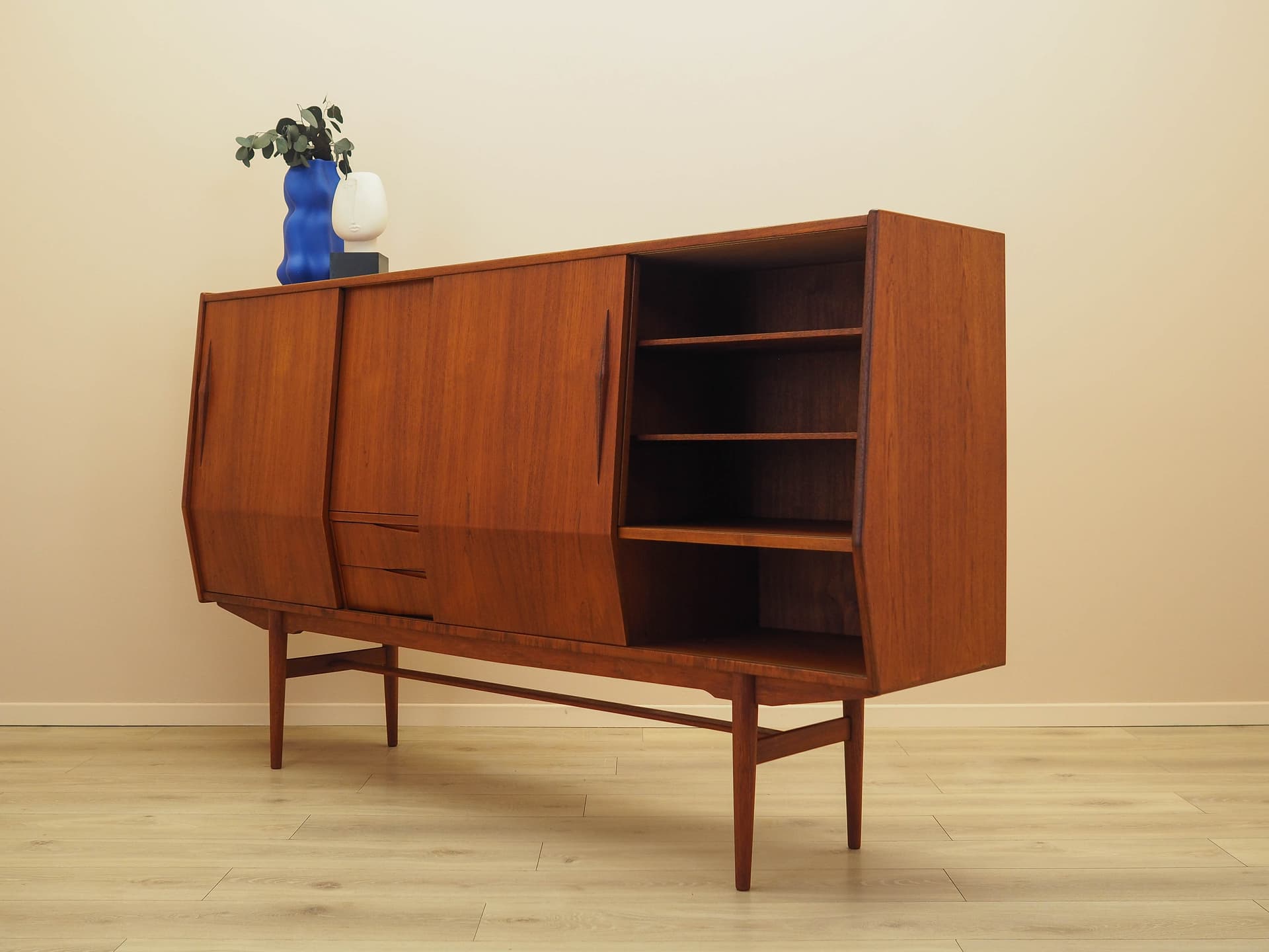 Highboard, teak, brown, Denmark, 1960s. - 314516