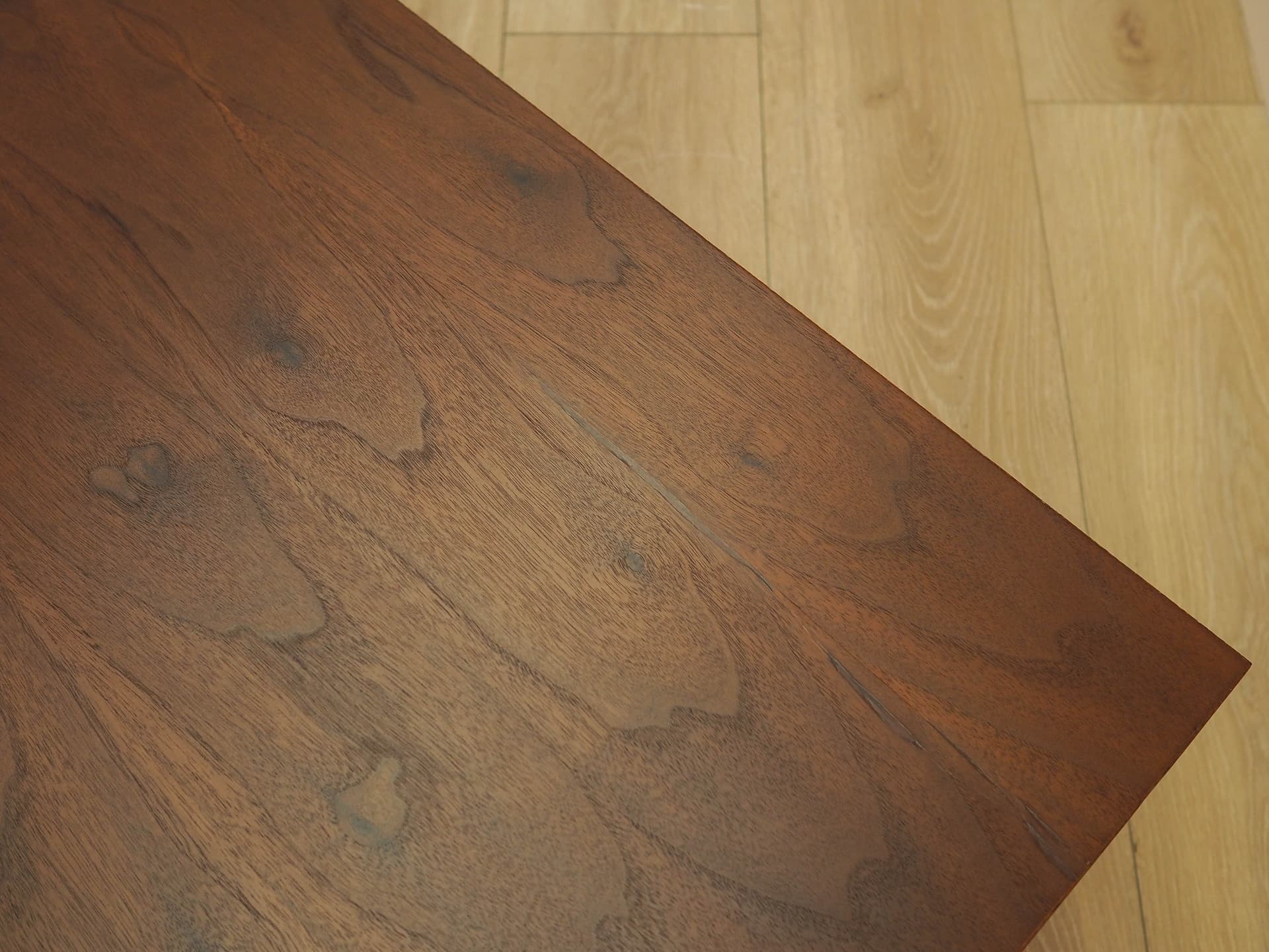 Lowboard, brown oak, teak legs, Denmark, 1970s. - 314534