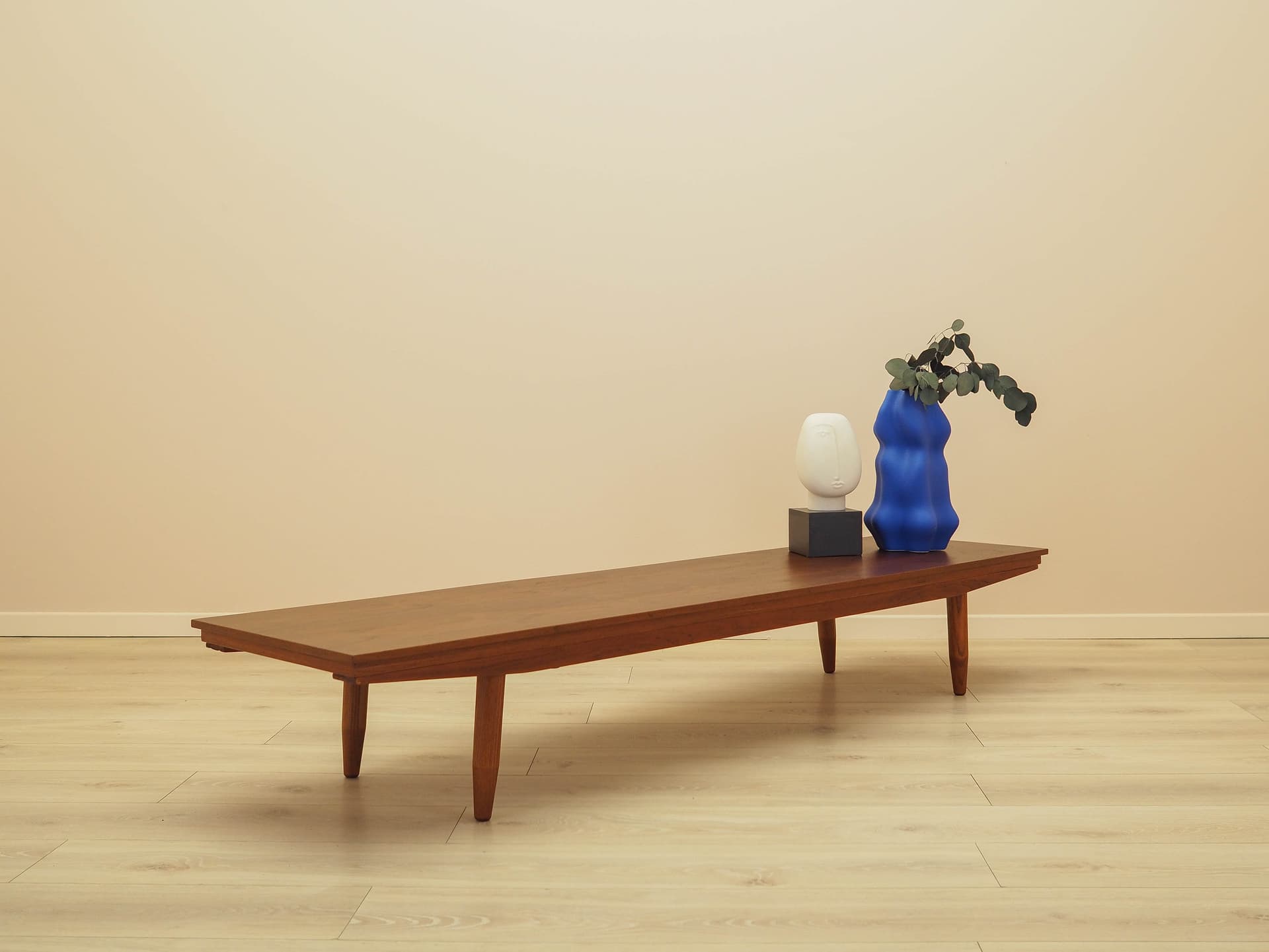 Lowboard, brown oak, teak legs, Denmark, 1970s. - 314530