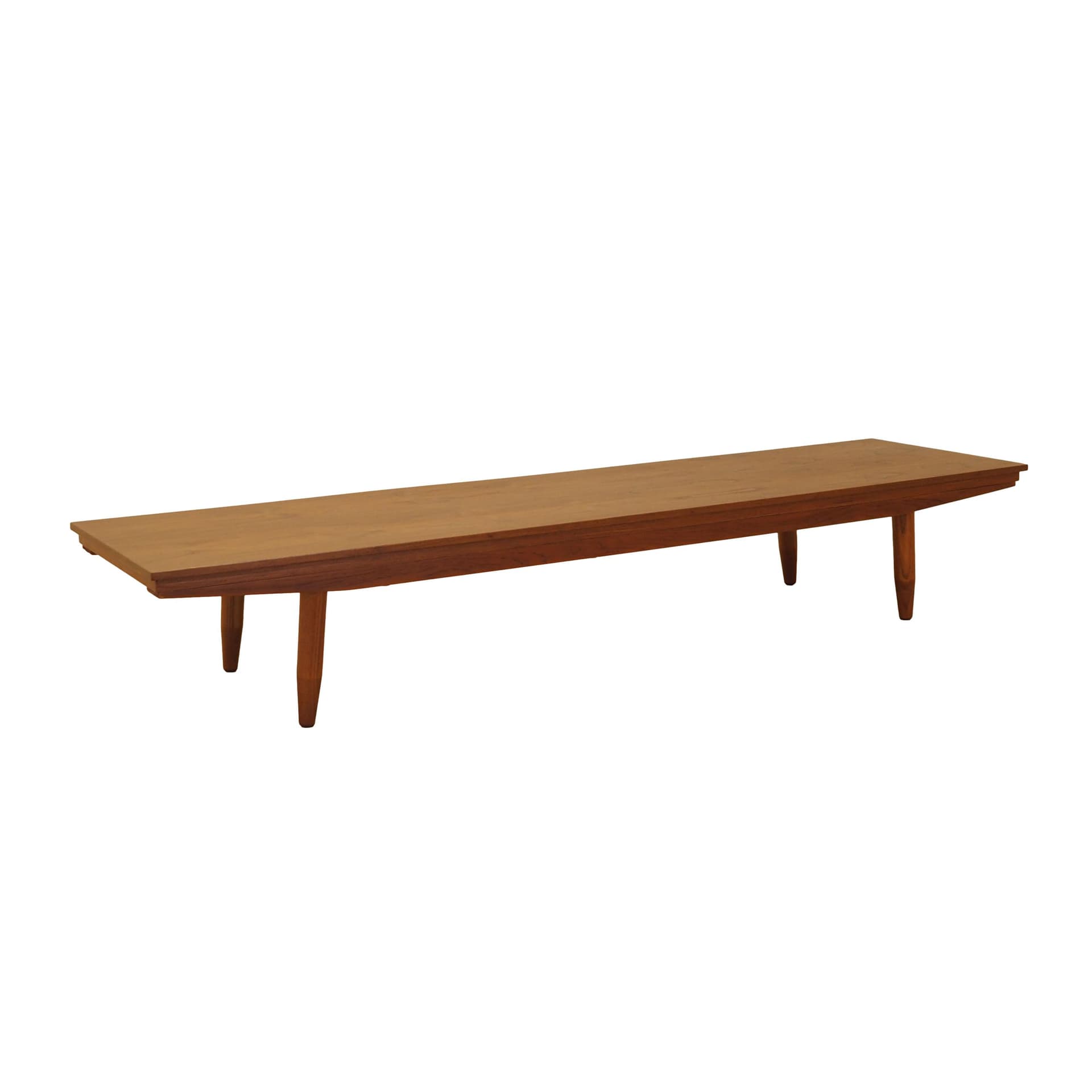 Lowboard, brown oak, teak legs, Denmark, 1970s.