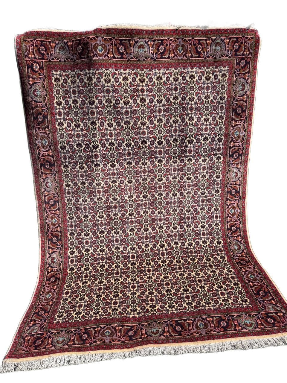 Rug Bidjar 260x175 cm, burgundy multicolor, Kashmiri wool, Iran