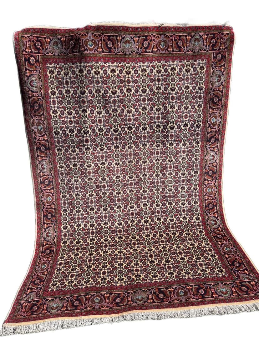 Rug Bidjar 260x175 cm, burgundy multicolor, Kashmiri wool, Iran
