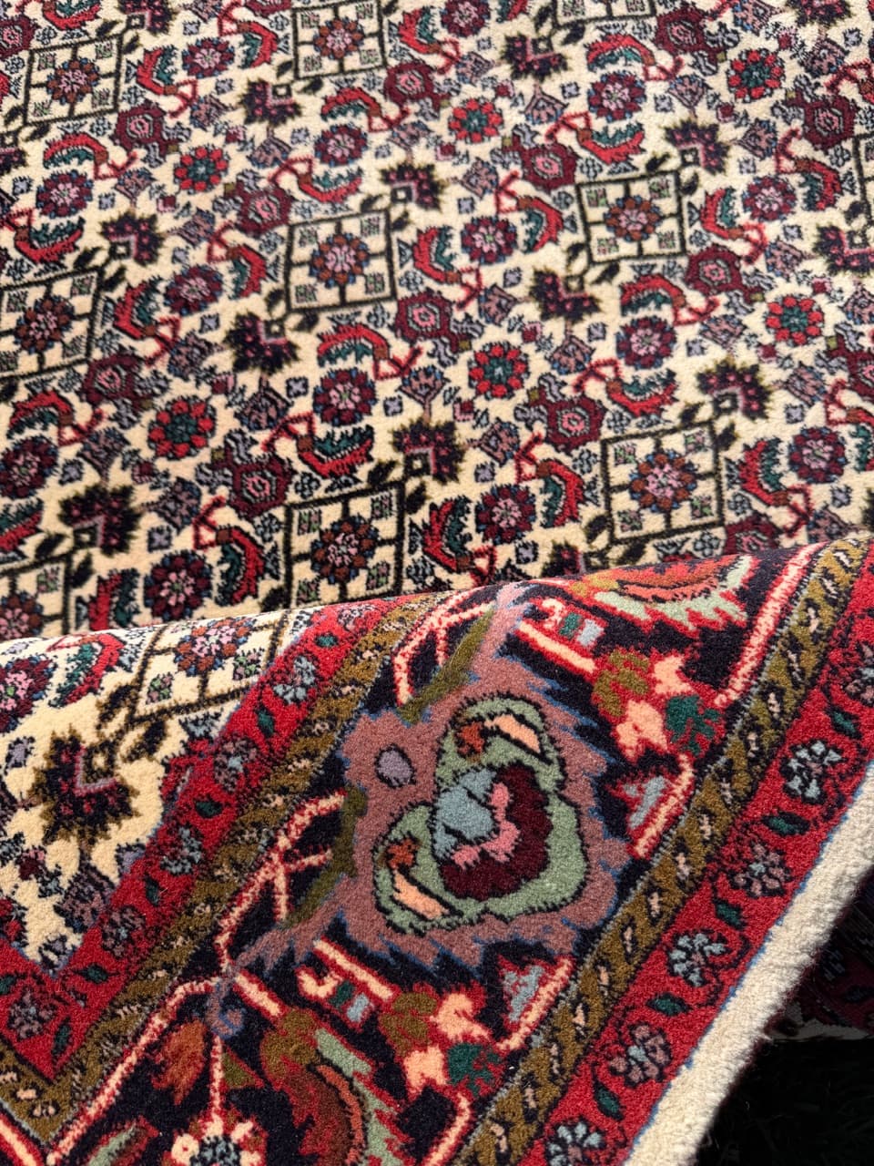 Rug Bidjar 260x175 cm, burgundy multicolor, Kashmiri wool, Iran - 314634