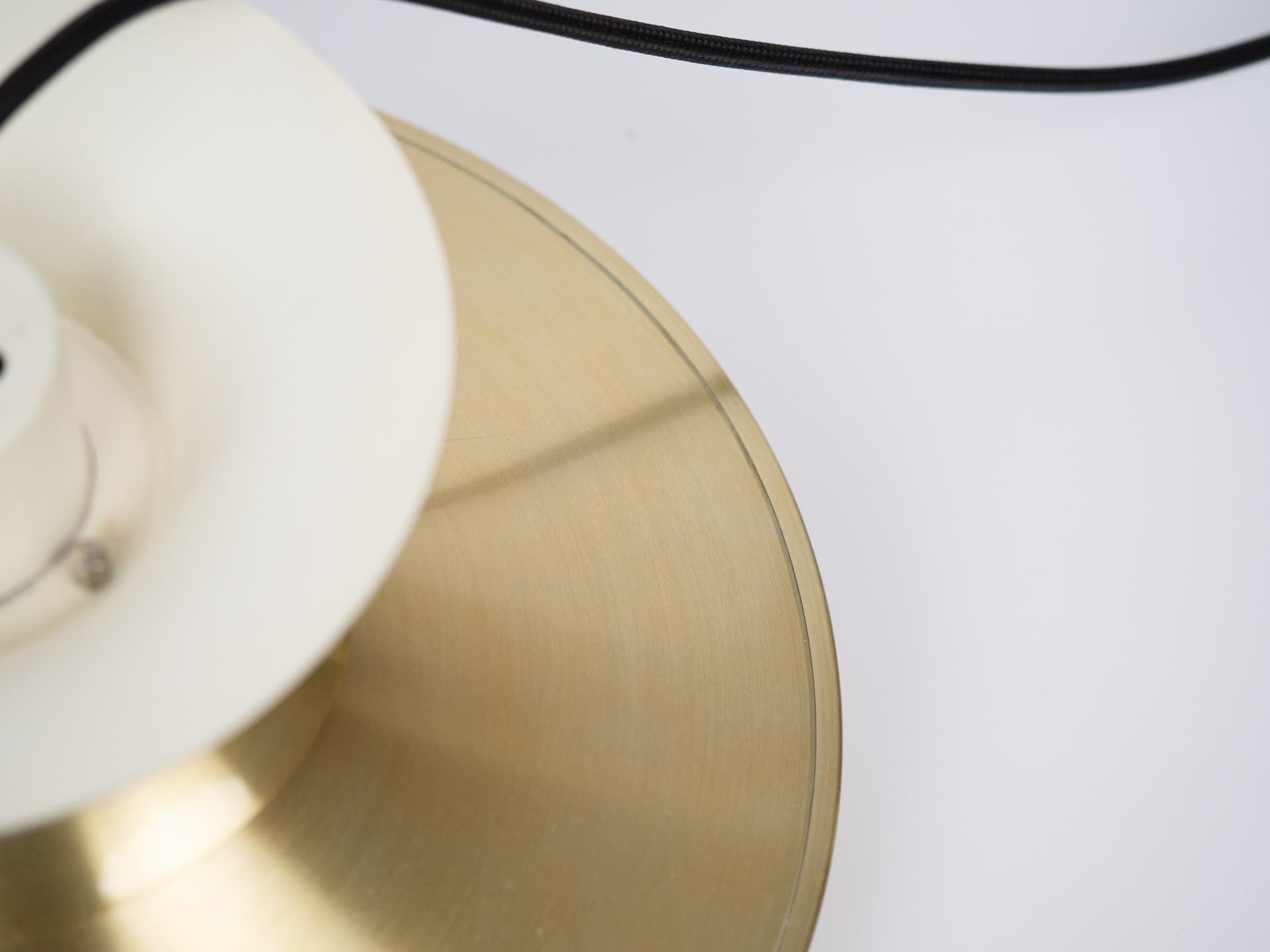 Lampa wisząca, złoty, aluminium, proj. B. Nordsted, Dania, lata 70. - 314664
