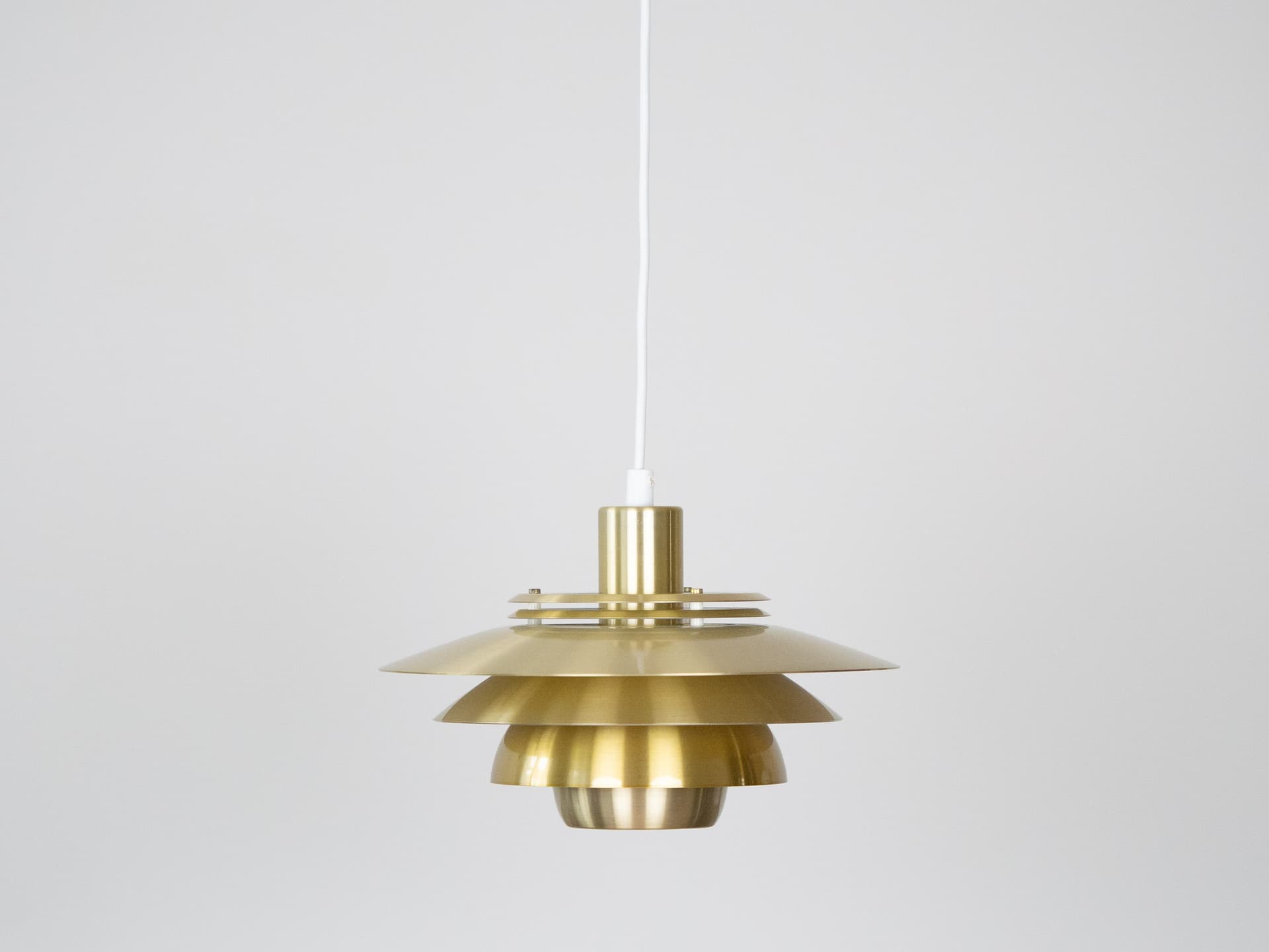 Para lamp wiszących Verona, aluminium złoty, proj. K. Wiborg, Jeka, Dania, lata 80. - 314680