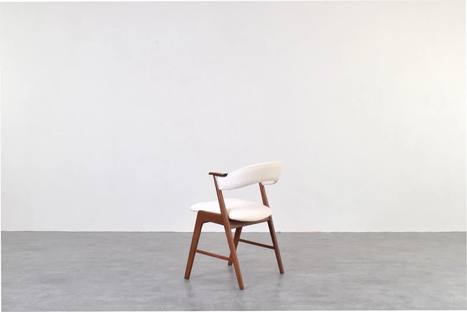 Armchair, brown teak, beige fabric, Korup Stolefabrik, Denmark, 1960s. - 316387