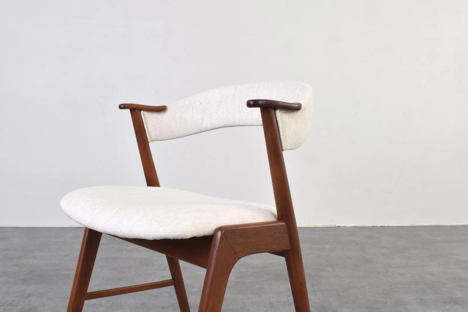 Armchair, brown teak, beige fabric, Korup Stolefabrik, Denmark, 1960s. - 316385