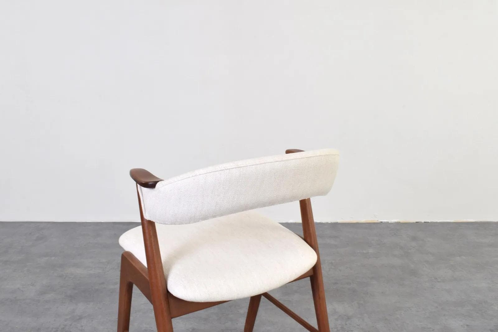 Armchair, brown teak, beige fabric, Korup Stolefabrik, Denmark, 1960s. - 316382