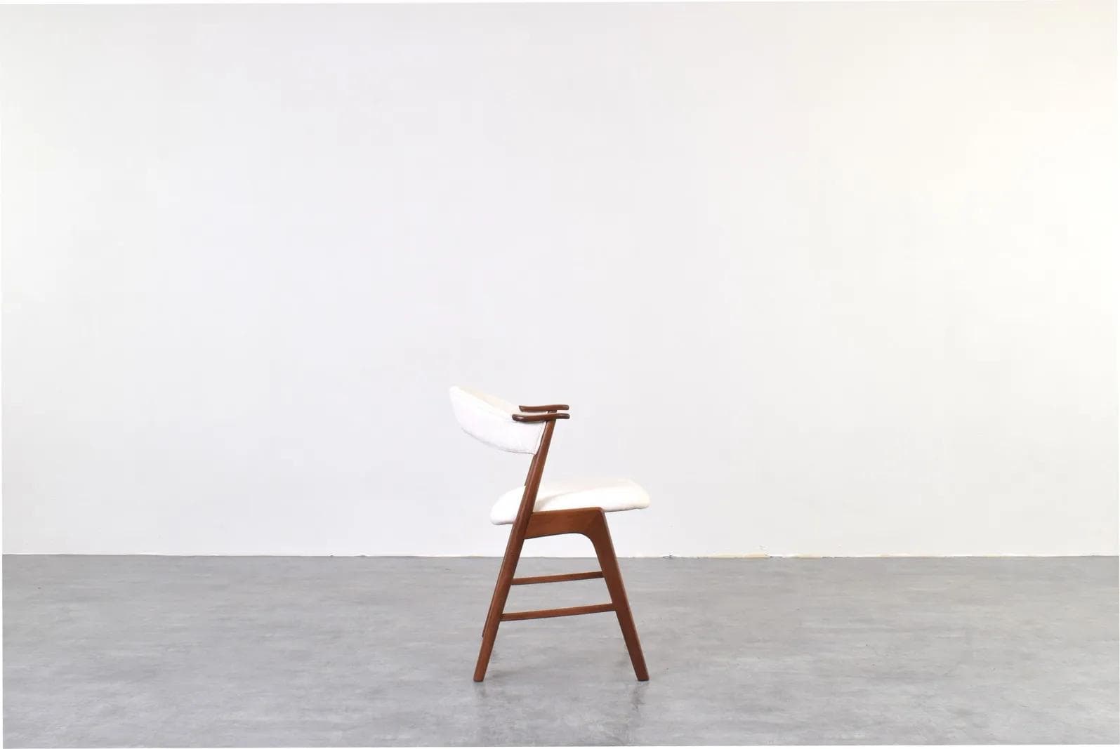 Armchair, brown teak, beige fabric, Korup Stolefabrik, Denmark, 1960s. - 316390