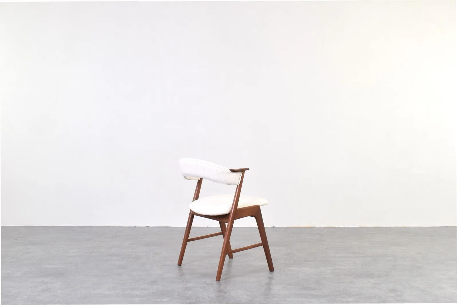 Armchair, brown teak, beige fabric, Korup Stolefabrik, Denmark, 1960s. - 316386