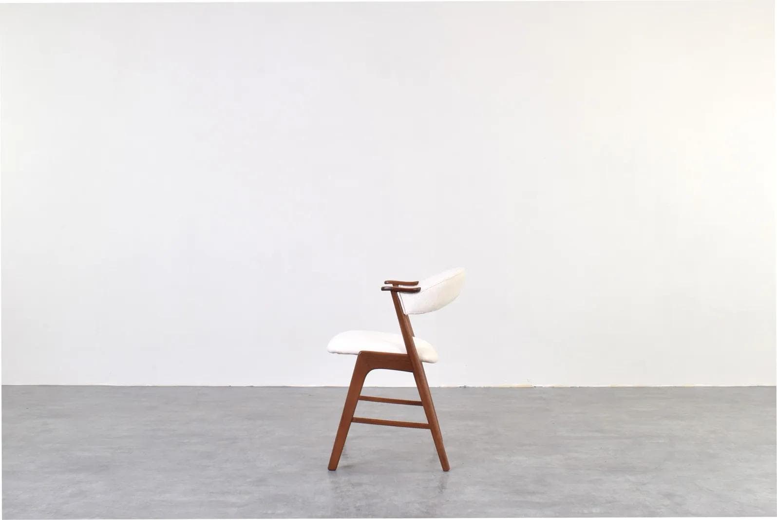 Armchair, brown teak, beige fabric, Korup Stolefabrik, Denmark, 1960s. - 316384