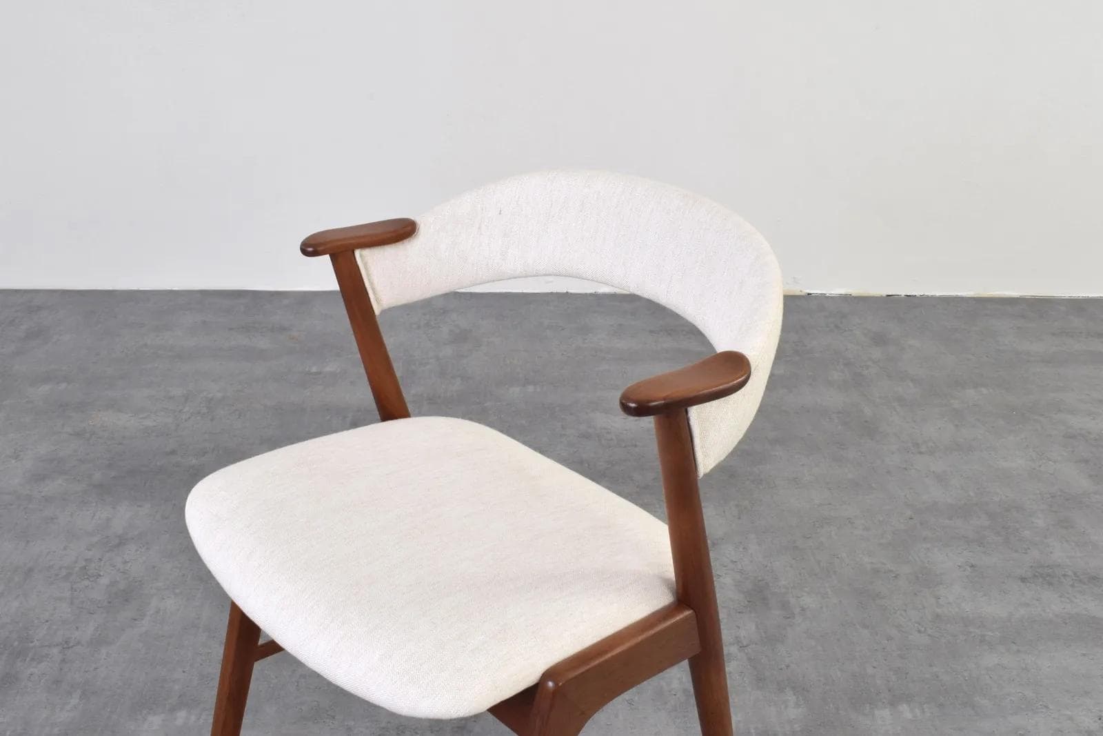 Armchair, brown teak, beige fabric, Korup Stolefabrik, Denmark, 1960s. - 316389