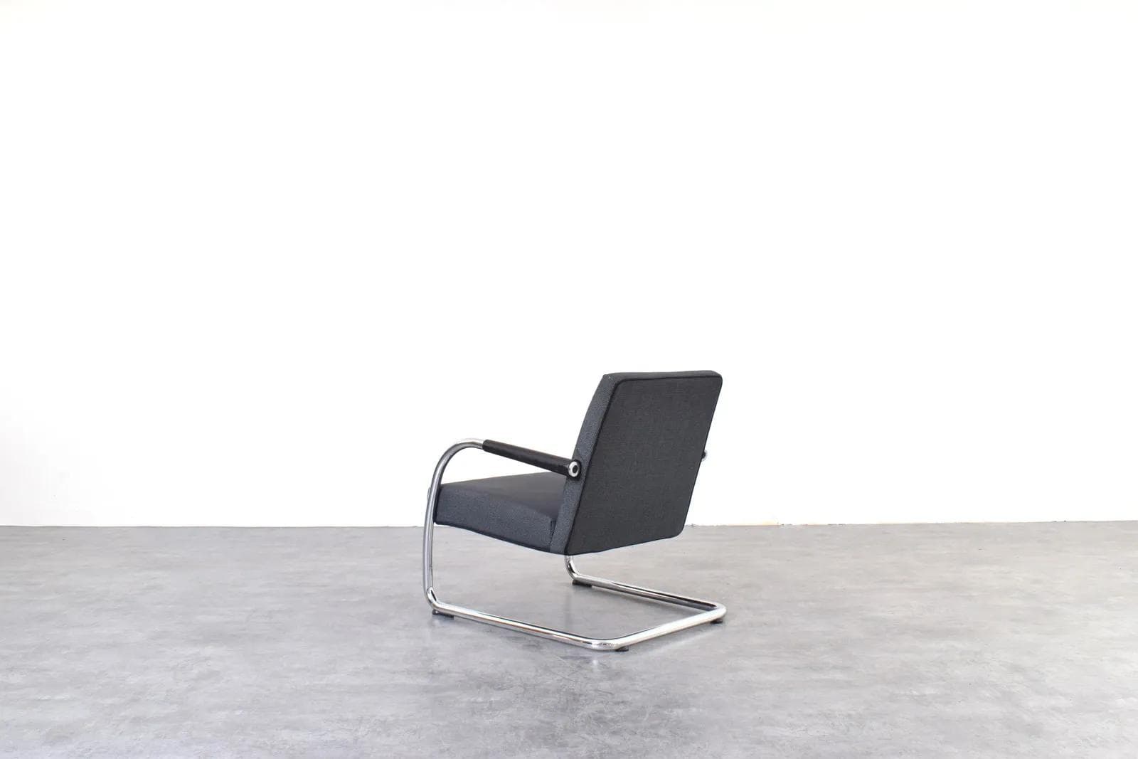 Para foteli Visalounge, szary, skóra czarna, chrom, proj. A. Citterio, Vitra, Szwajcaria - 316261
