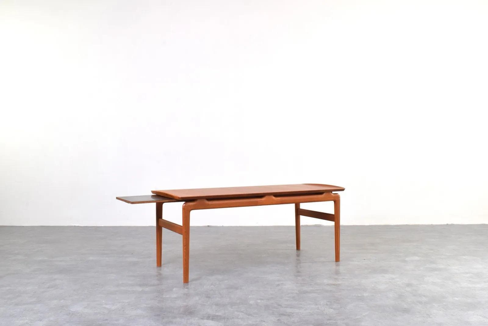 Stolik kawowy, teak brązowy, proj. P. Hvidt & O. Mølgaard-Nielsen, France & Søn, Dania, lata 50. - 316230