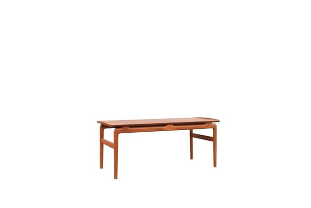 Stolik kawowy, teak brązowy, proj. P. Hvidt & O. Mølgaard-Nielsen, France & Søn, Dania, lata 50. - WYMIARY