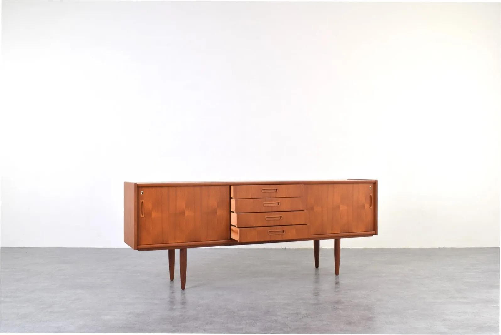 Sideboard, brown teak, Denmark, 1960s - 316206