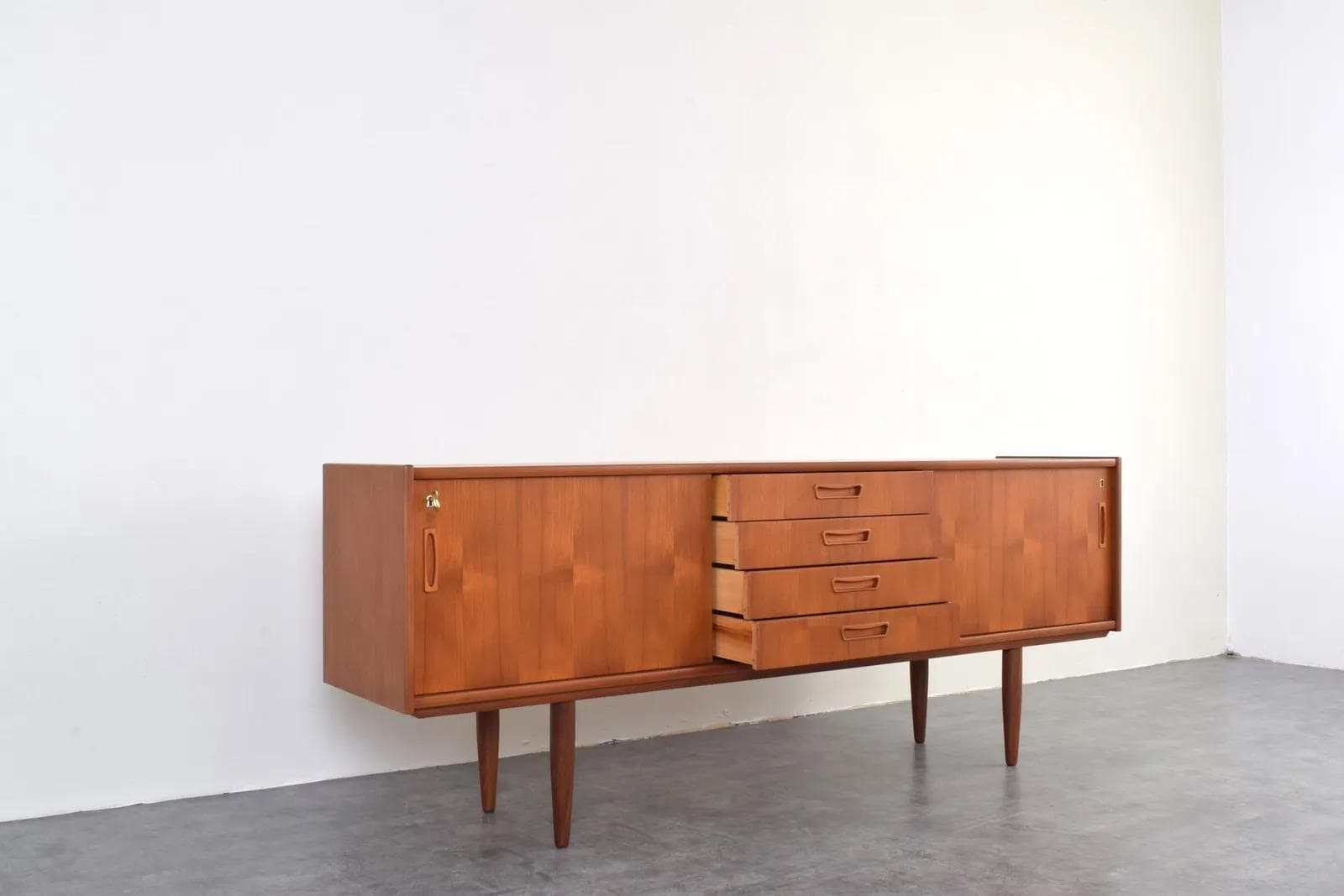 Sideboard, brown teak, Denmark, 1960s - 316208