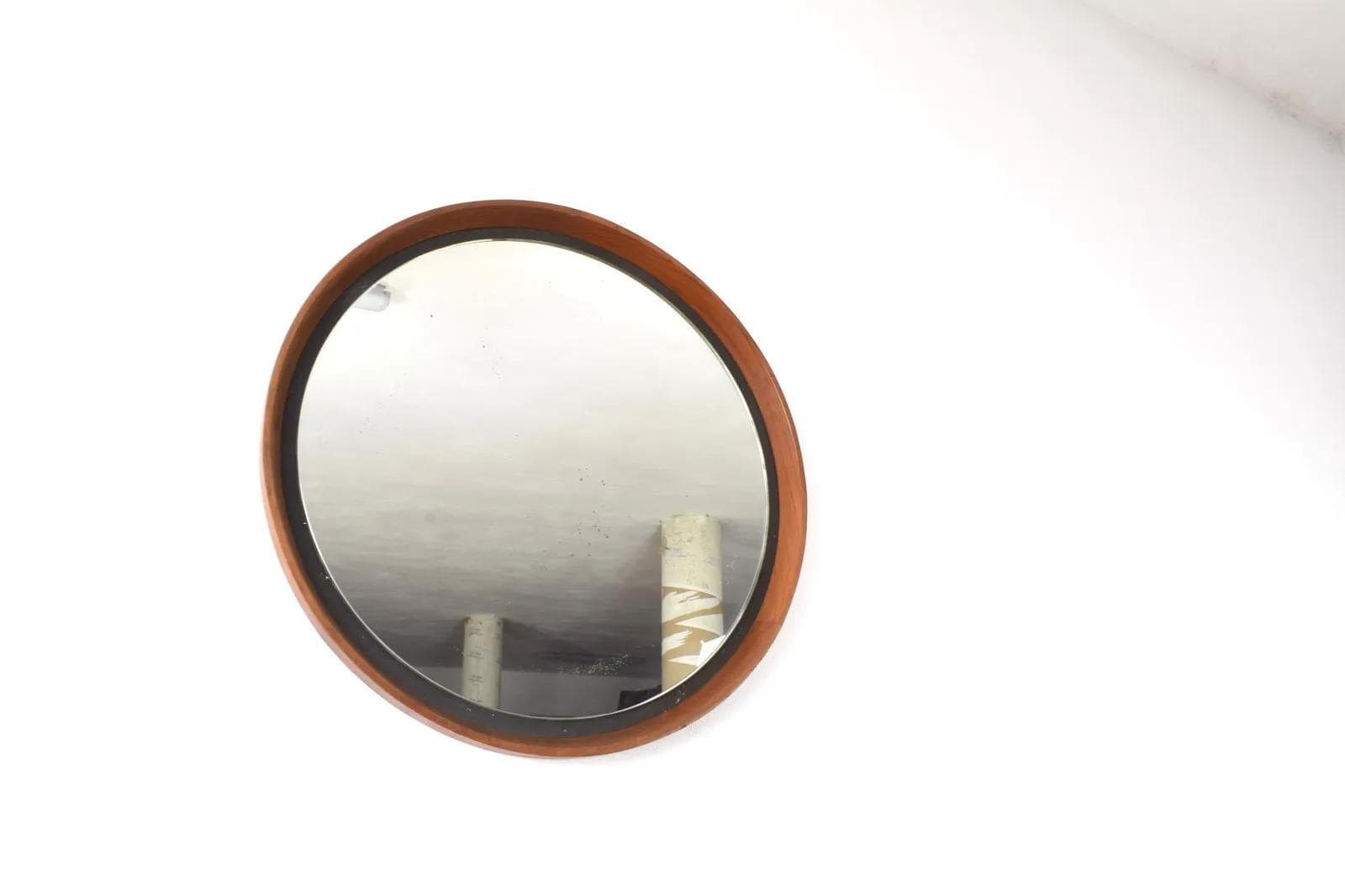 Mirror, brown teak, by U. & O. Kristiansen, Luxus, Sweden, 1960s. - 316162