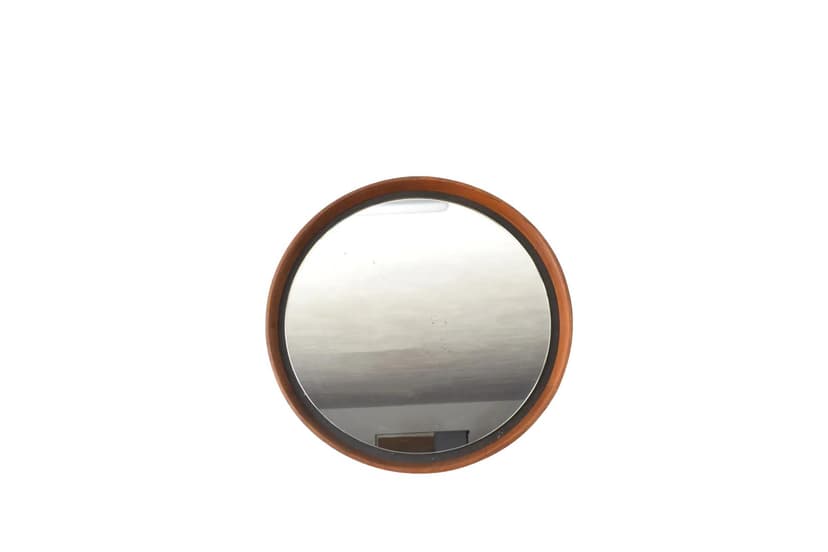 Mirror, brown teak, by U. & O. Kristiansen, Luxus, Sweden, 1960s.