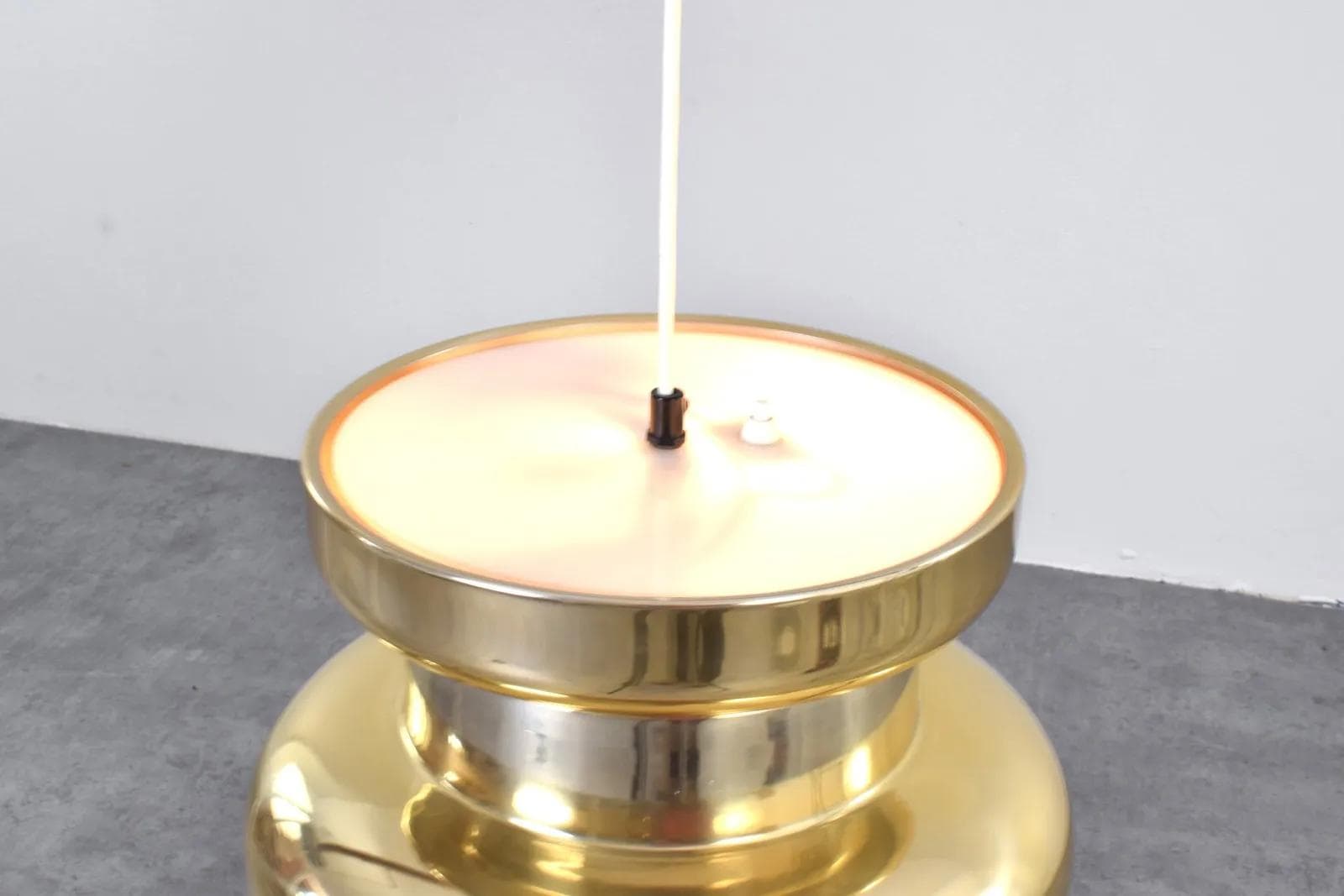Ceiling Lamp Taklampa, gold aluminum, by C. Thore, Granhaga Metallindustri, Sweden, 1960s - 316146