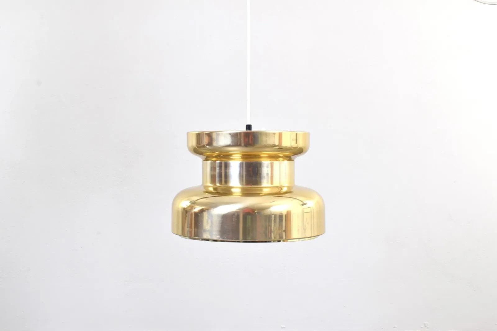Ceiling Lamp Taklampa, gold aluminum, by C. Thore, Granhaga Metallindustri, Sweden, 1960s - 316148