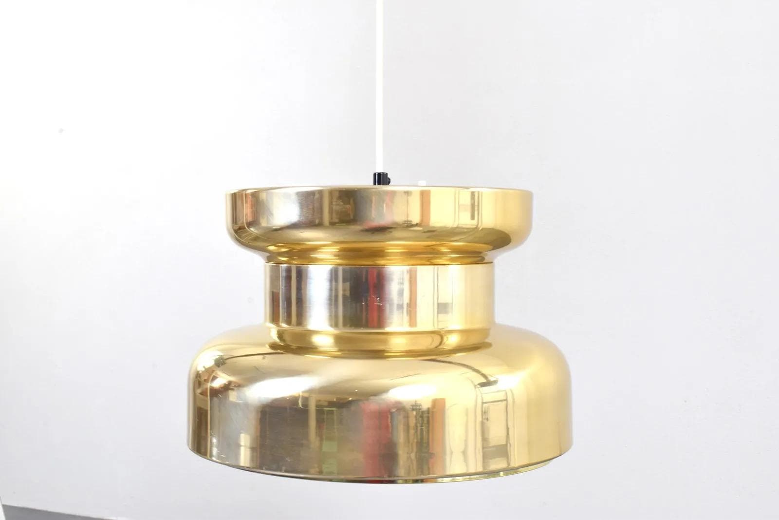 Ceiling Lamp Taklampa, gold aluminum, by C. Thore, Granhaga Metallindustri, Sweden, 1960s - 316143