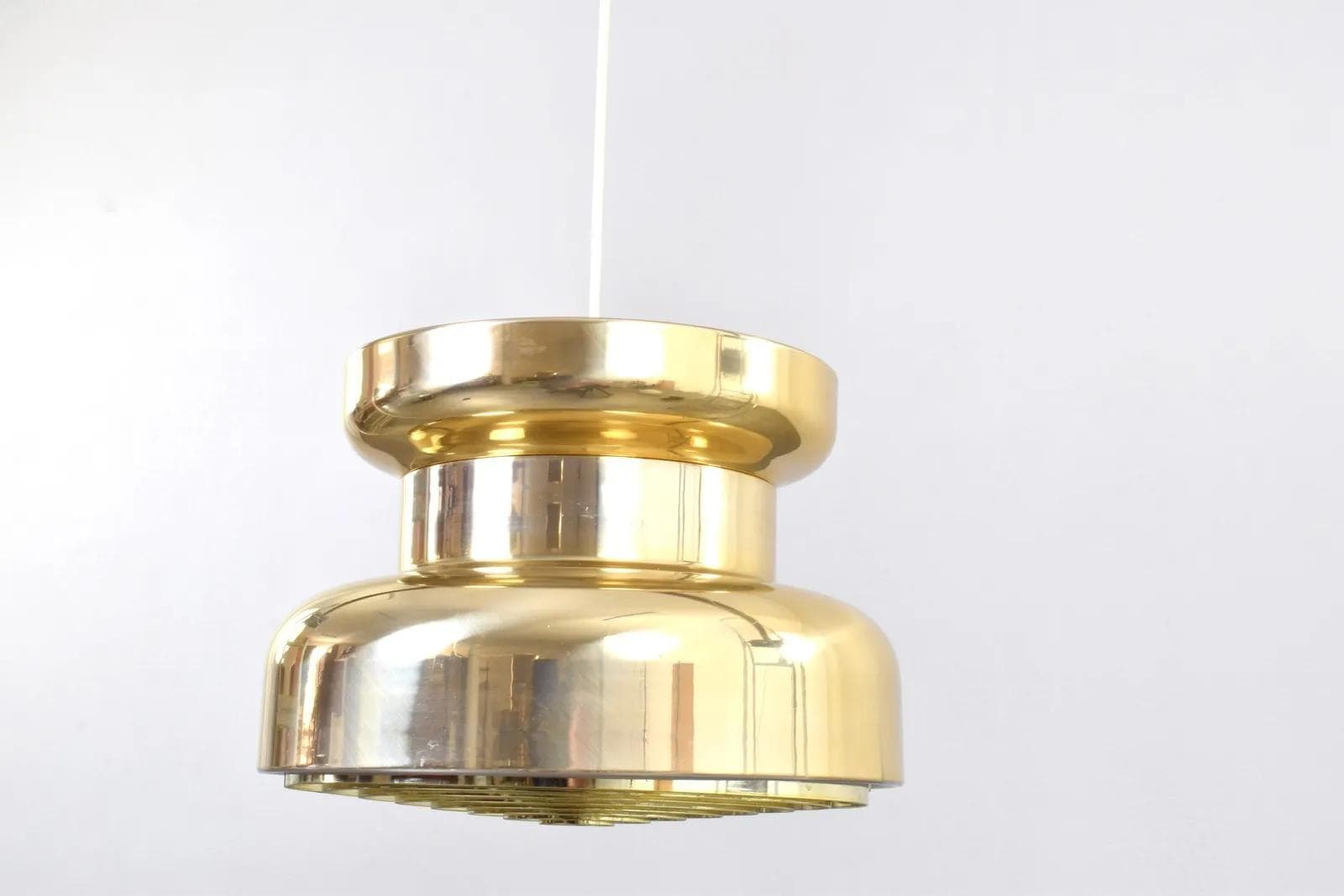Ceiling Lamp Taklampa, gold aluminum, by C. Thore, Granhaga Metallindustri, Sweden, 1960s - 316141