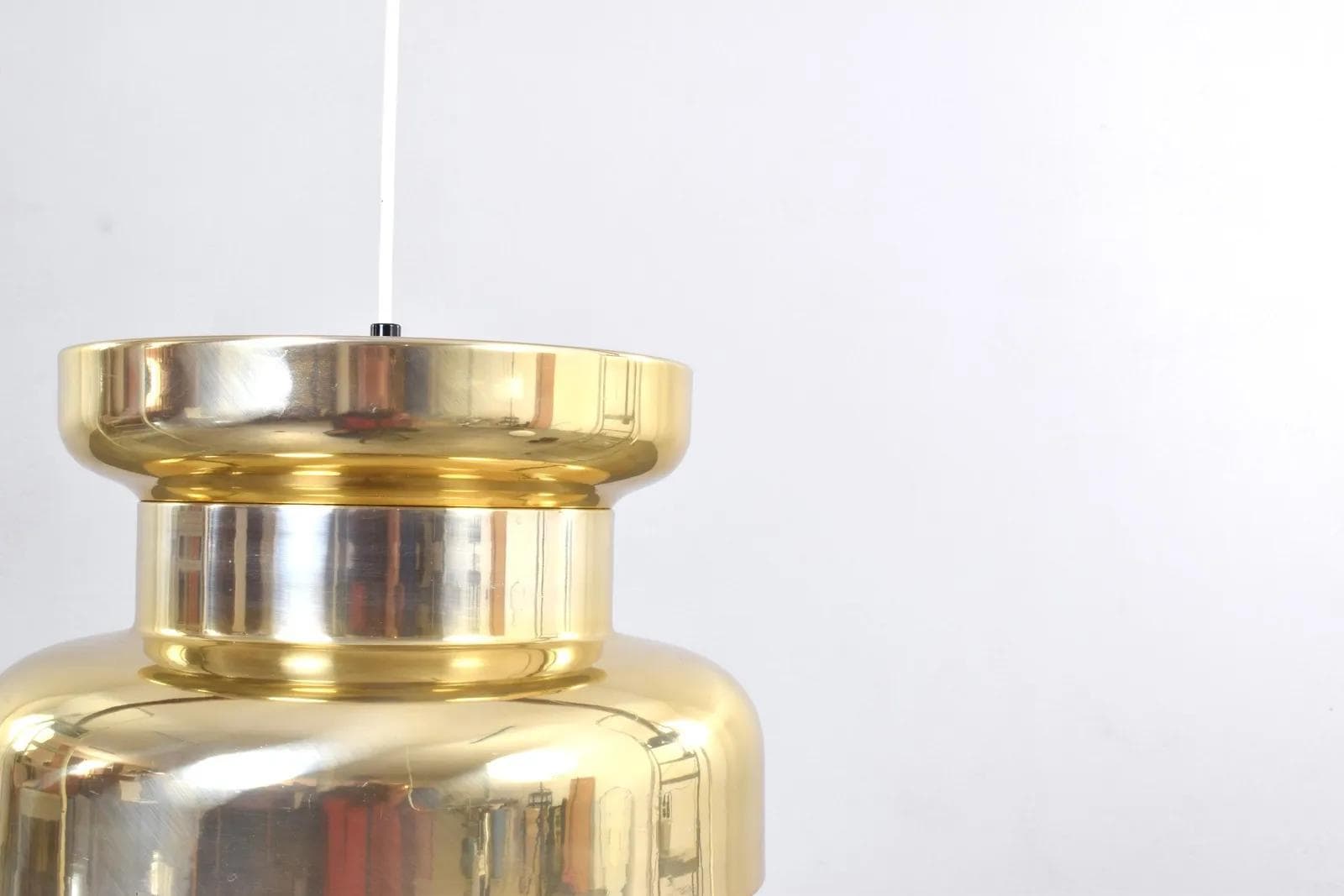 Ceiling Lamp Taklampa, gold aluminum, by C. Thore, Granhaga Metallindustri, Sweden, 1960s - 316145