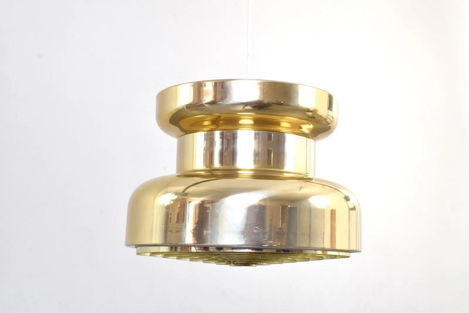 Ceiling Lamp Taklampa, gold aluminum, by C. Thore, Granhaga Metallindustri, Sweden, 1960s - 316142