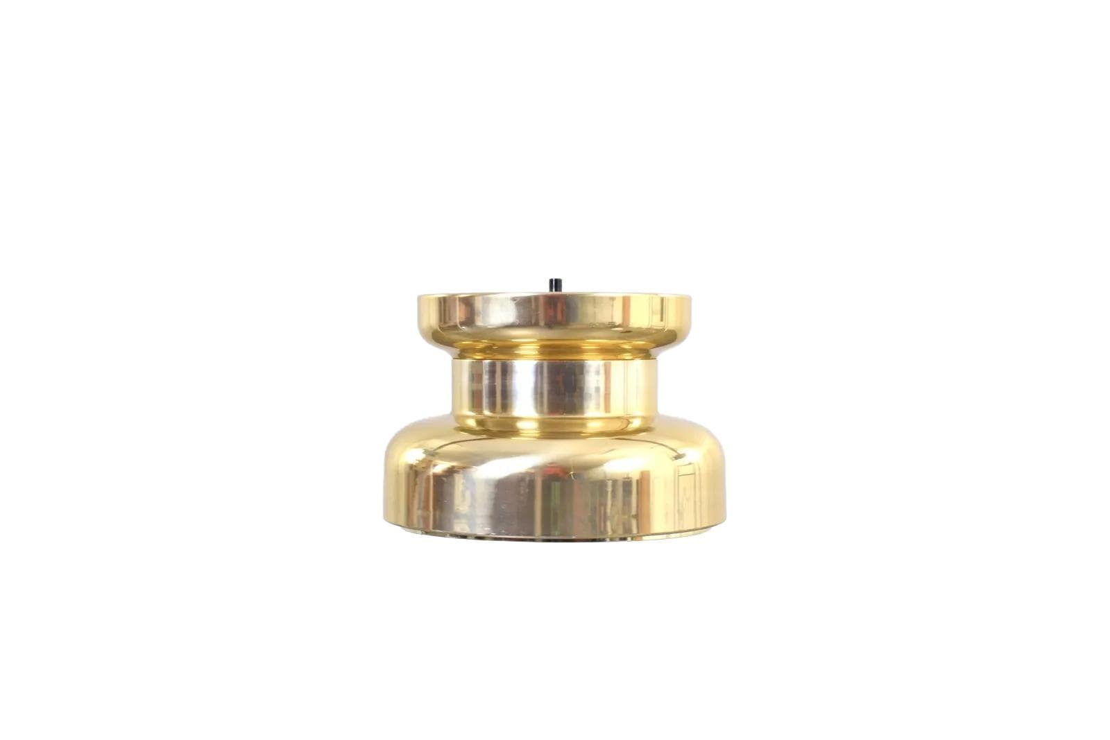 Ceiling Lamp Taklampa, gold aluminum, by C. Thore, Granhaga Metallindustri, Sweden, 1960s