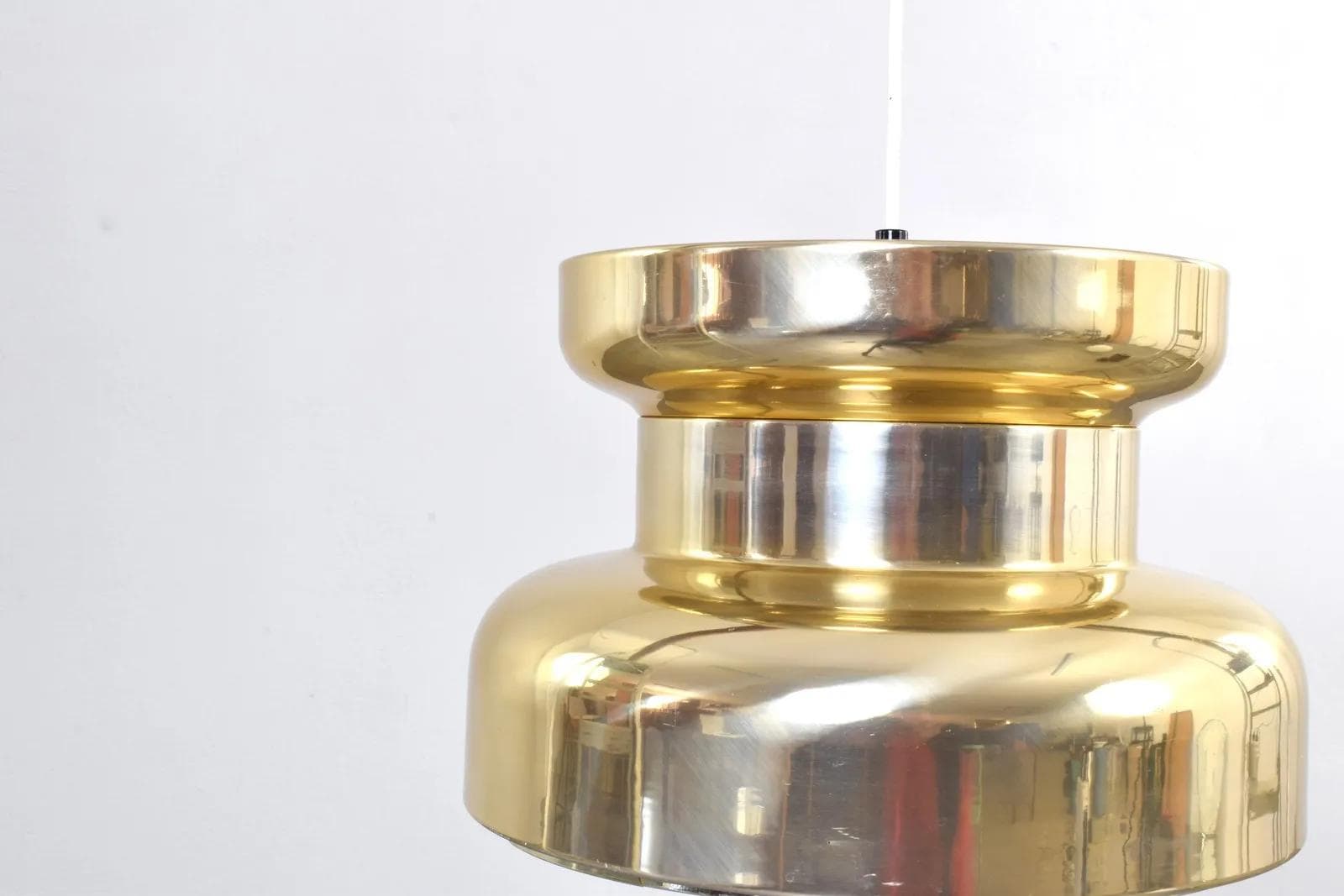 Ceiling Lamp Taklampa, gold aluminum, by C. Thore, Granhaga Metallindustri, Sweden, 1960s - 316144